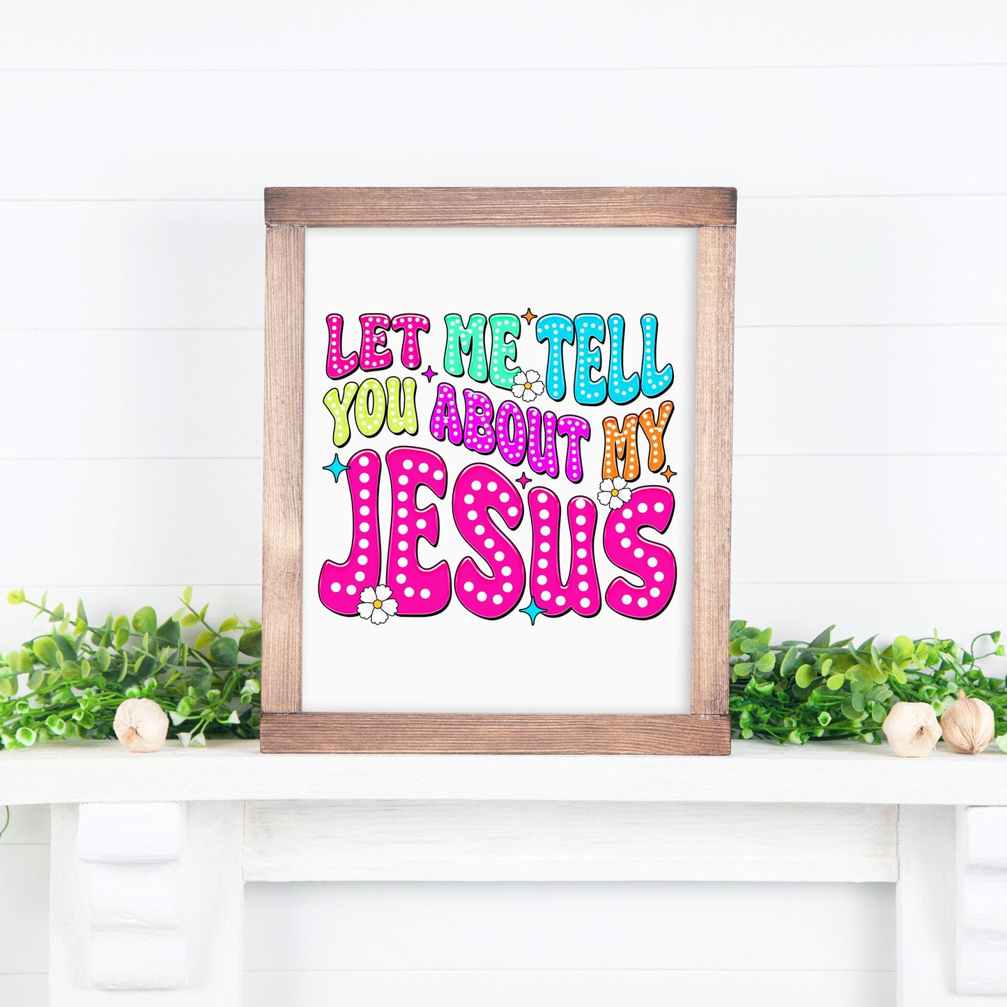 UV DTF Sticker print. Let Me Tell You About My Jesus decal, tumbler decal, permanent sticker. UV wrap for glass can tumbler. #4219