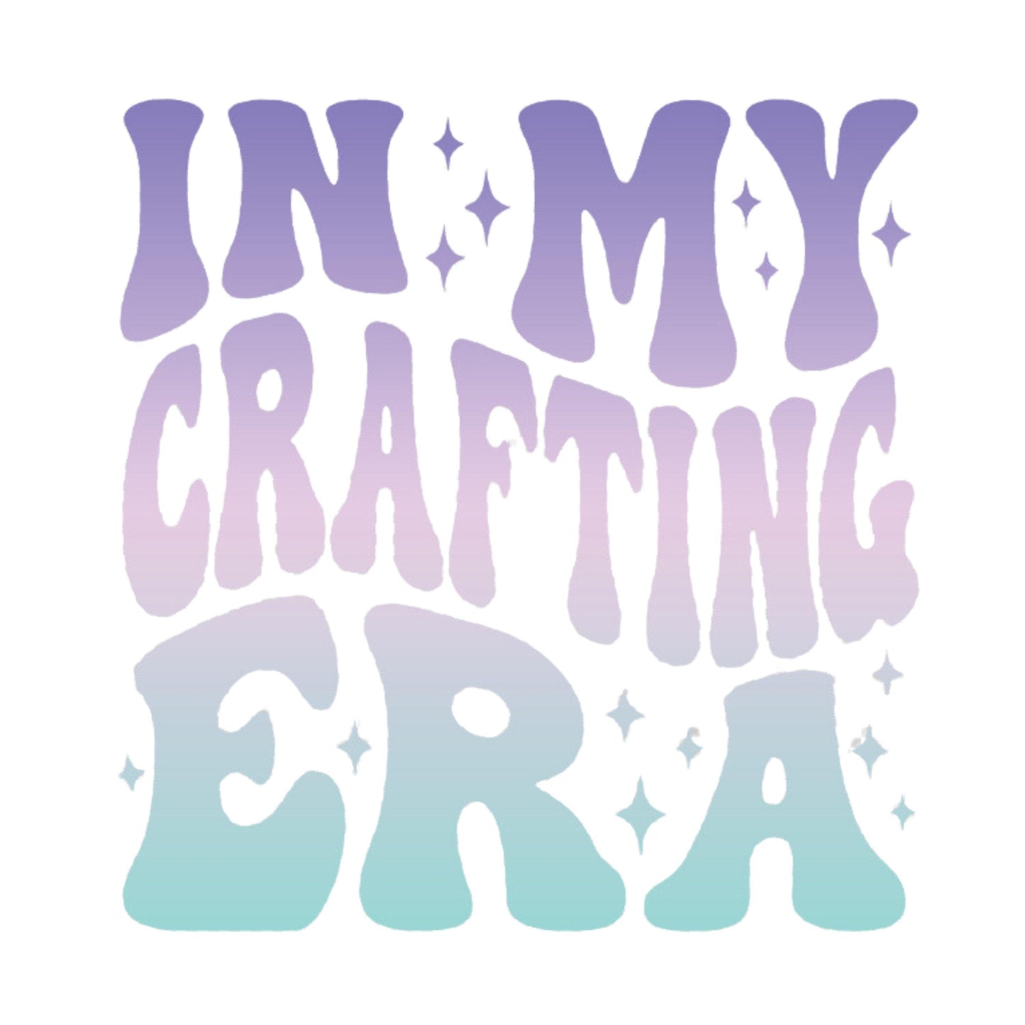 UV DTF Sticker print. In My Crafting Era purple and teal ombre decal, tumbler decal, permanent sticker. Uv wrap for glass can tumbler. #4235