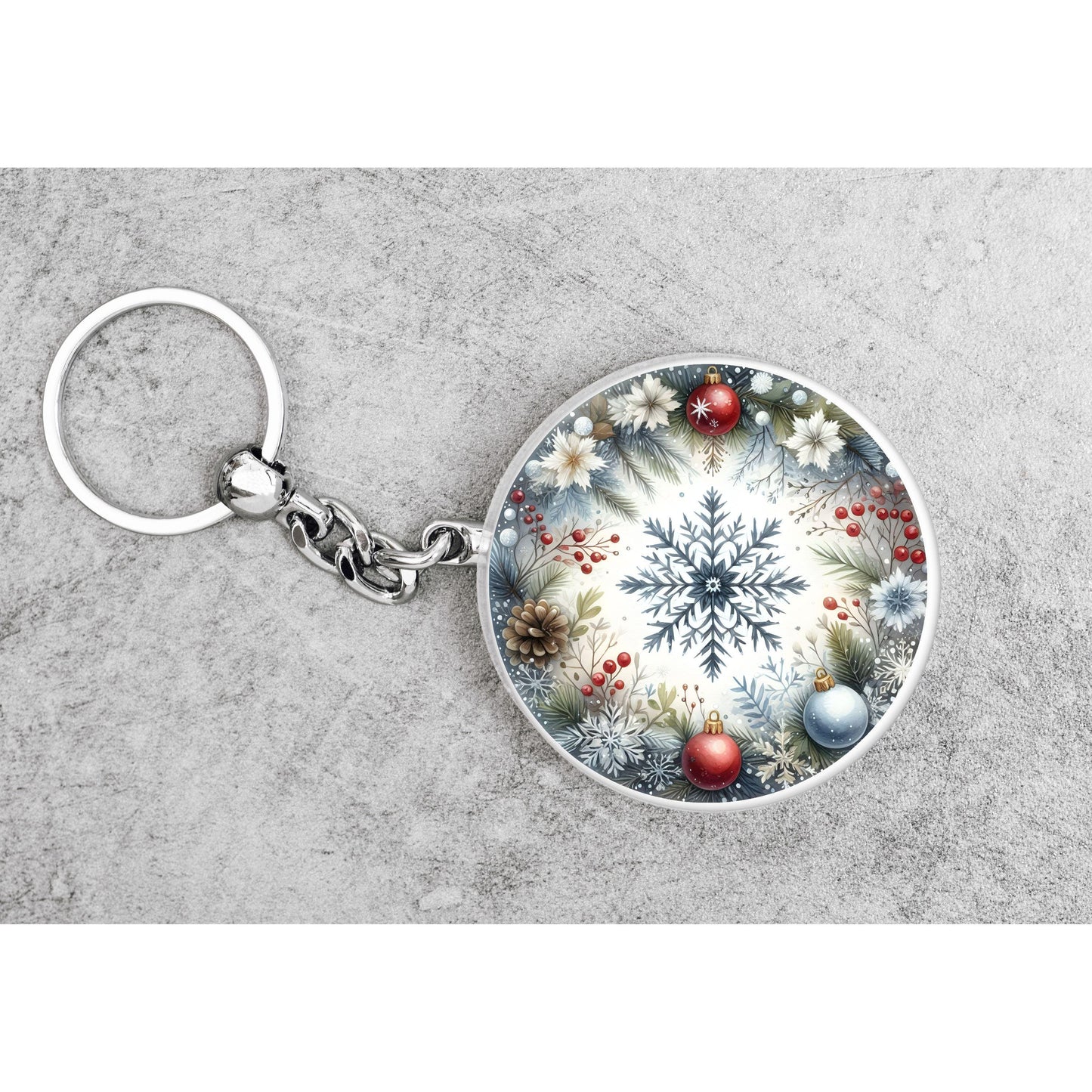 UV DTF Sticker print. Christmas Snowflake Round decal, tumbler decal. UV wrap for glass can tumbler.#7099