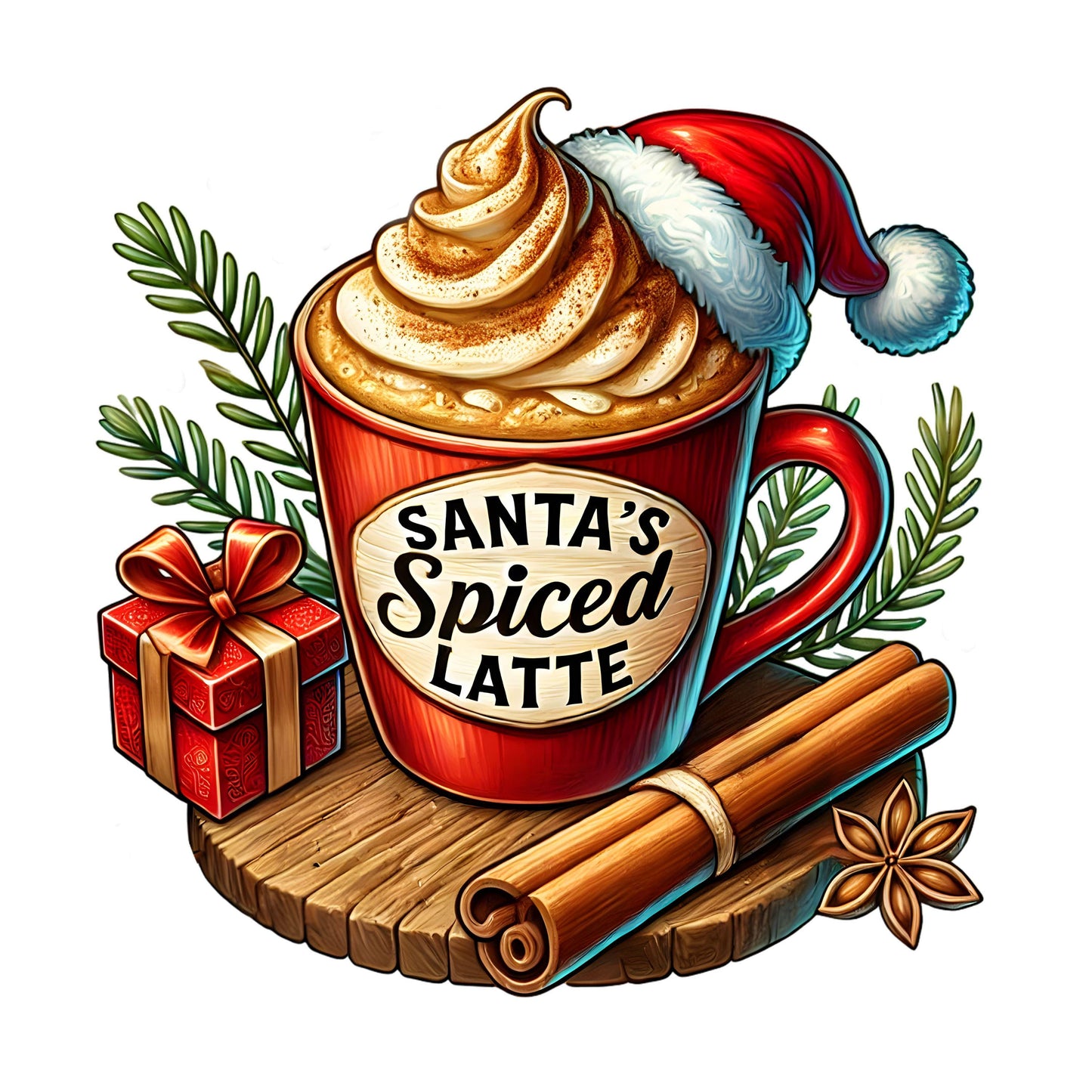 UV DTF Sticker print Reindeer caramel latte cute Christmas decal, tumbler decal, permanent sticker. #7121