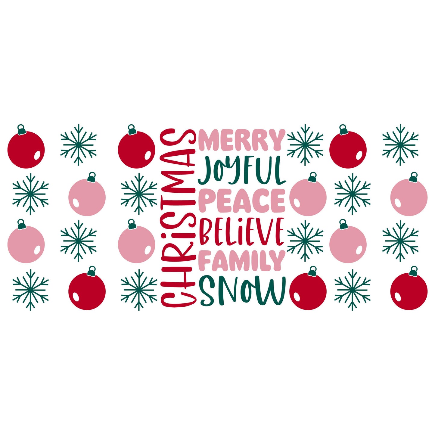 UV DTF Sticker print Christmas words sayings element sheet or wrap decal, tumbler decal, permanent sticker. #7131