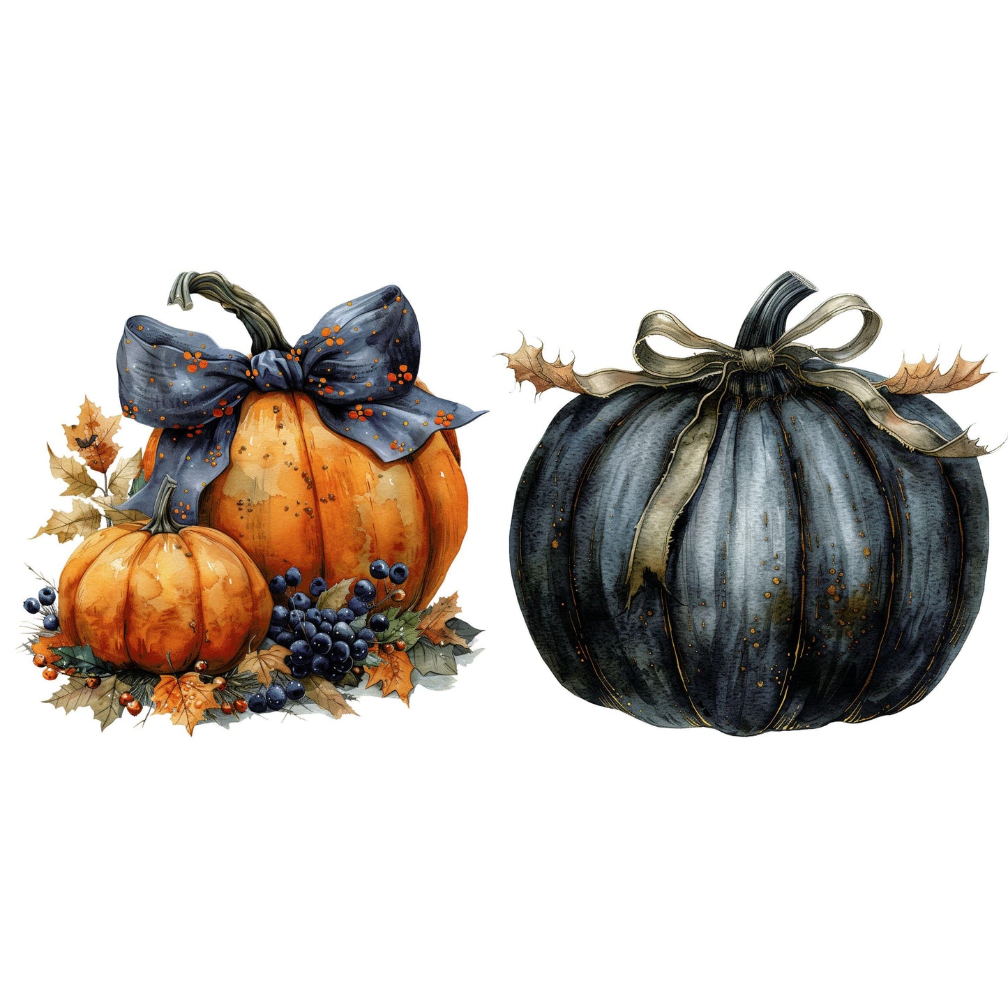 UV DTF Sticker print Grungy Pumpkin Set Halloween and fall decal, tumbler decal, permanent sticker. Uv wrap for glass can tumbler. #7135