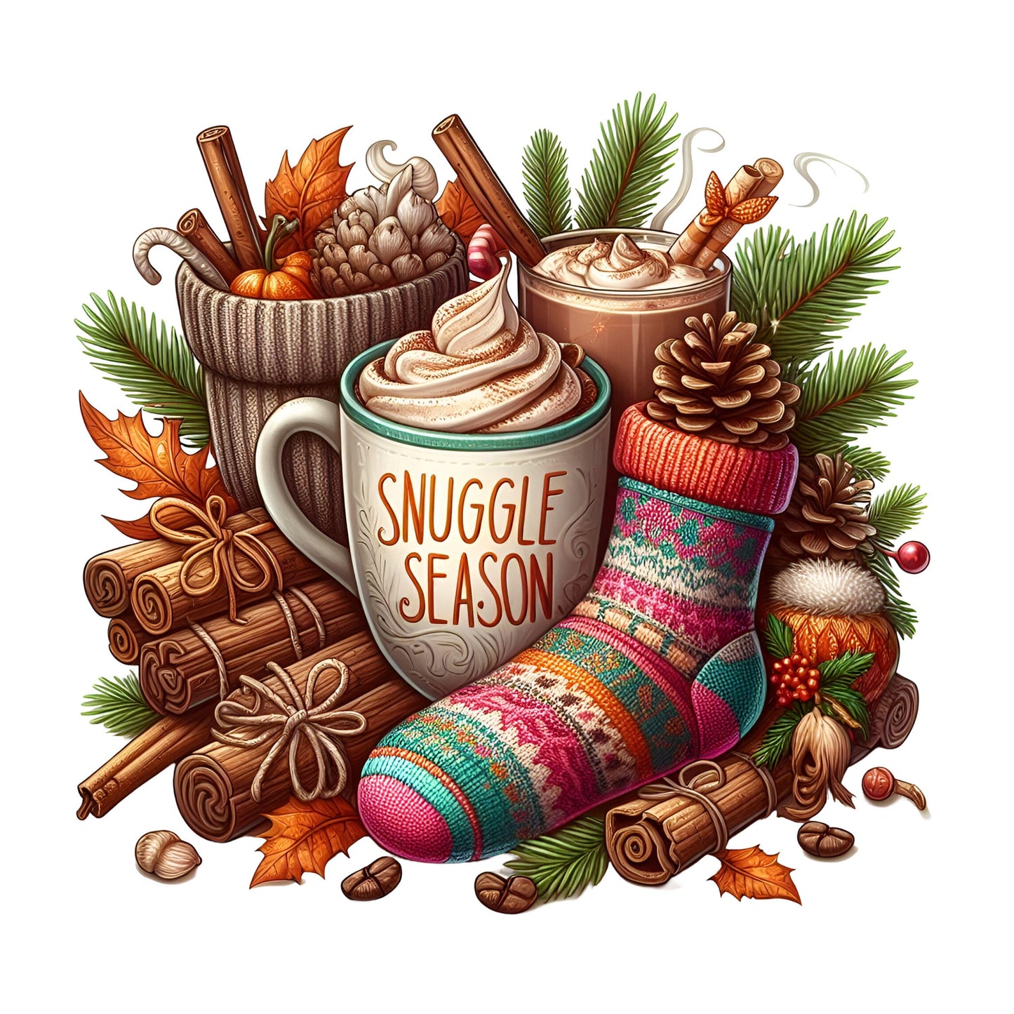 UV DTF Sticker print Snuggle Season fall grouping decal, tumbler decal, permanent sticker. #7183