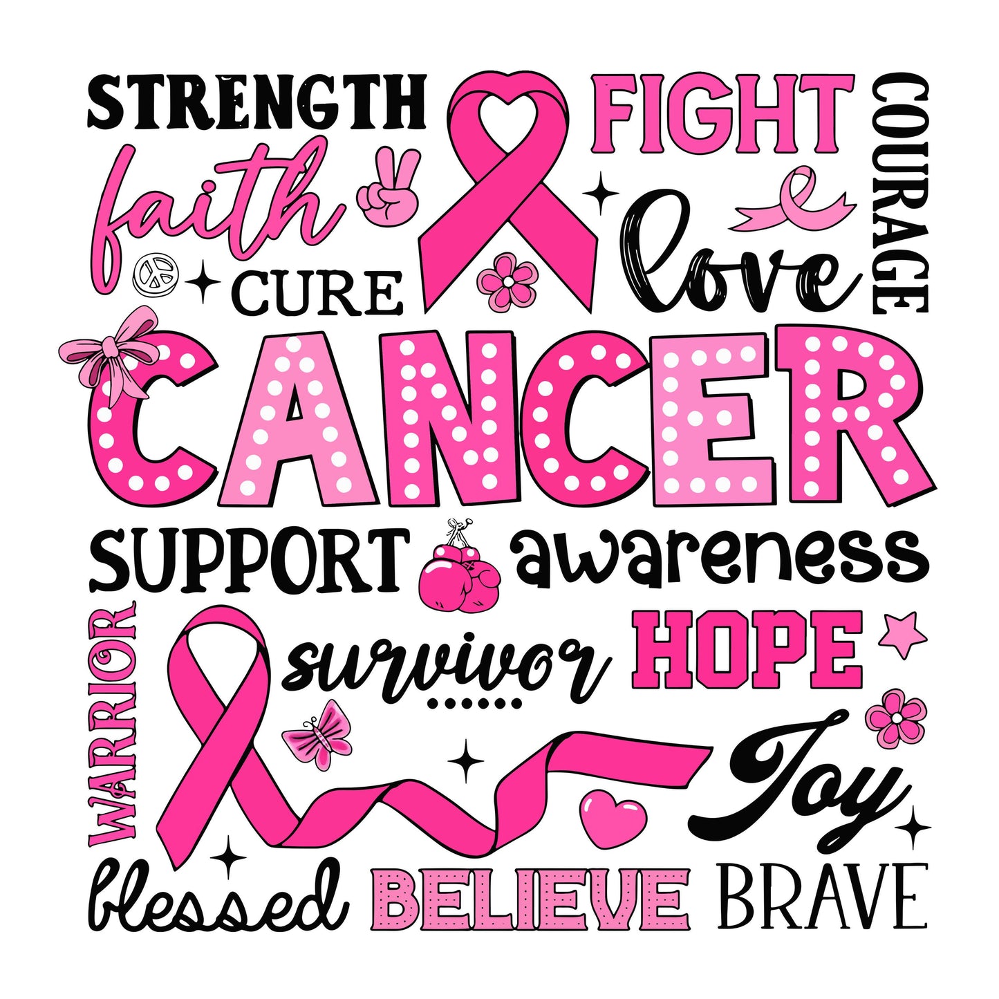 UV DTF Sticker print Breast Cancer sayings wrap decal, tumbler decal, permanent sticker. #4269