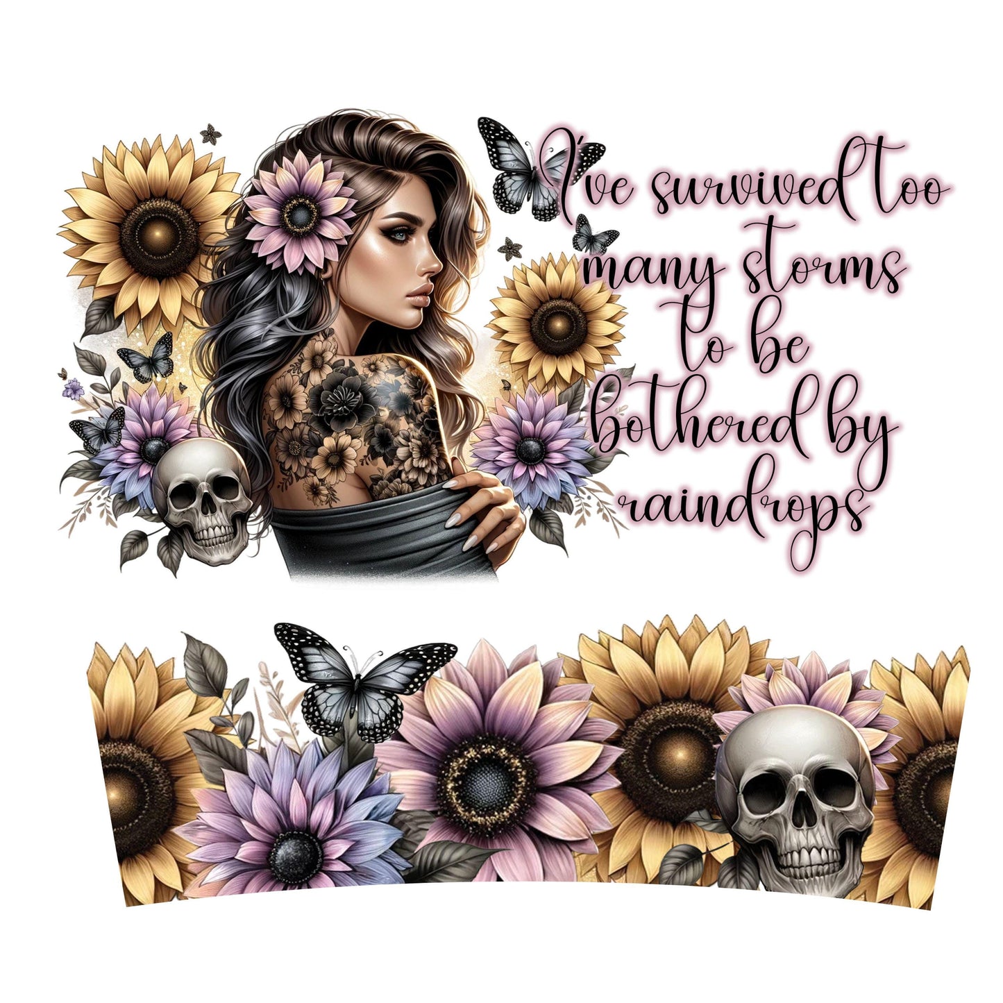 UV DTF 40 oz ready to apply I've survived too many decal , quencher tumbler decal, permanent sticker. UV wrap quenchers .#3052