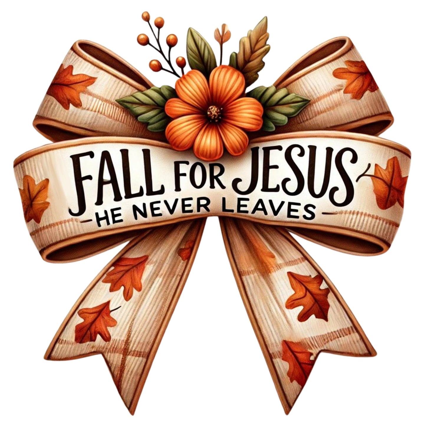 UV DTF Sticker print Fall for Jesus Bow Fall decal, tumbler decal, permanent sticker. #7180