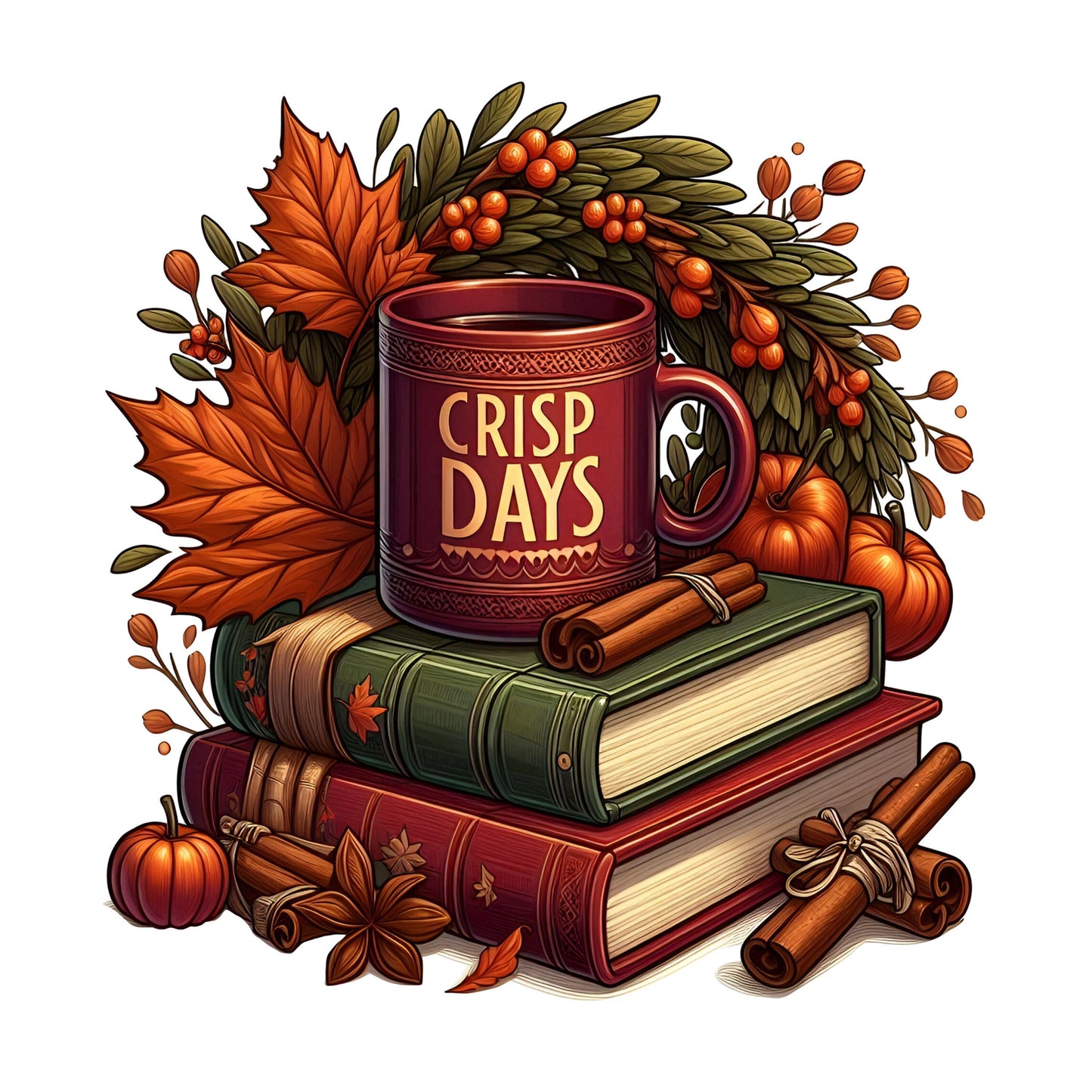 UV DTF Sticker print Crisp Days fall grouping decal, tumbler decal, permanent sticker. #7182