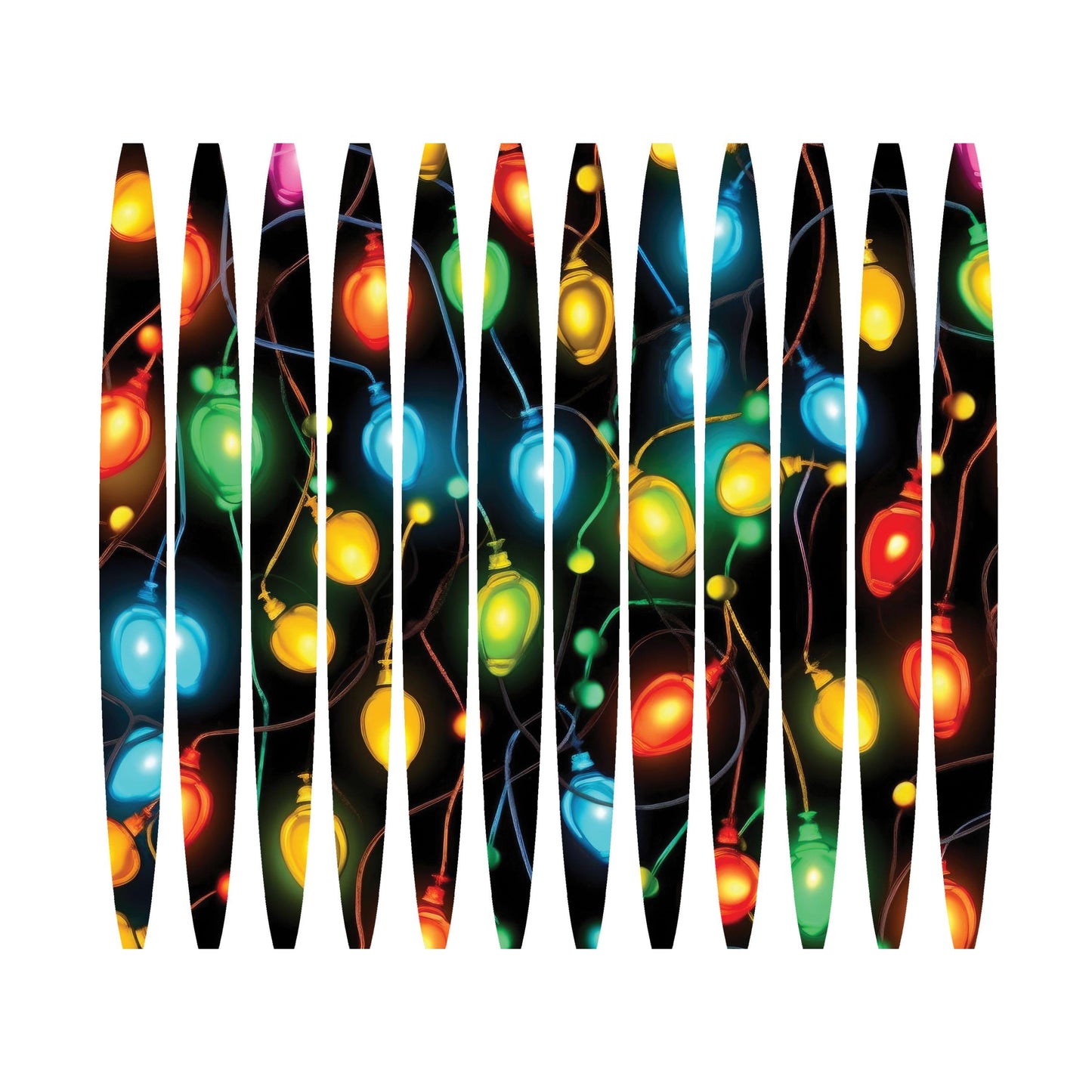 UV DTF Sticker print. Christmas lights stripe pattern template wrap for 20 oz tumblers or diy project made with UV dtf decals. #5233