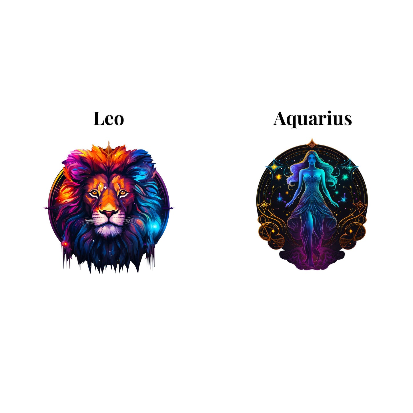 UV DTF Sticker print Zodiac signs birth sign celestial decal, tumbler decal, permanent sticker. Uv wrap for glass can. #10104