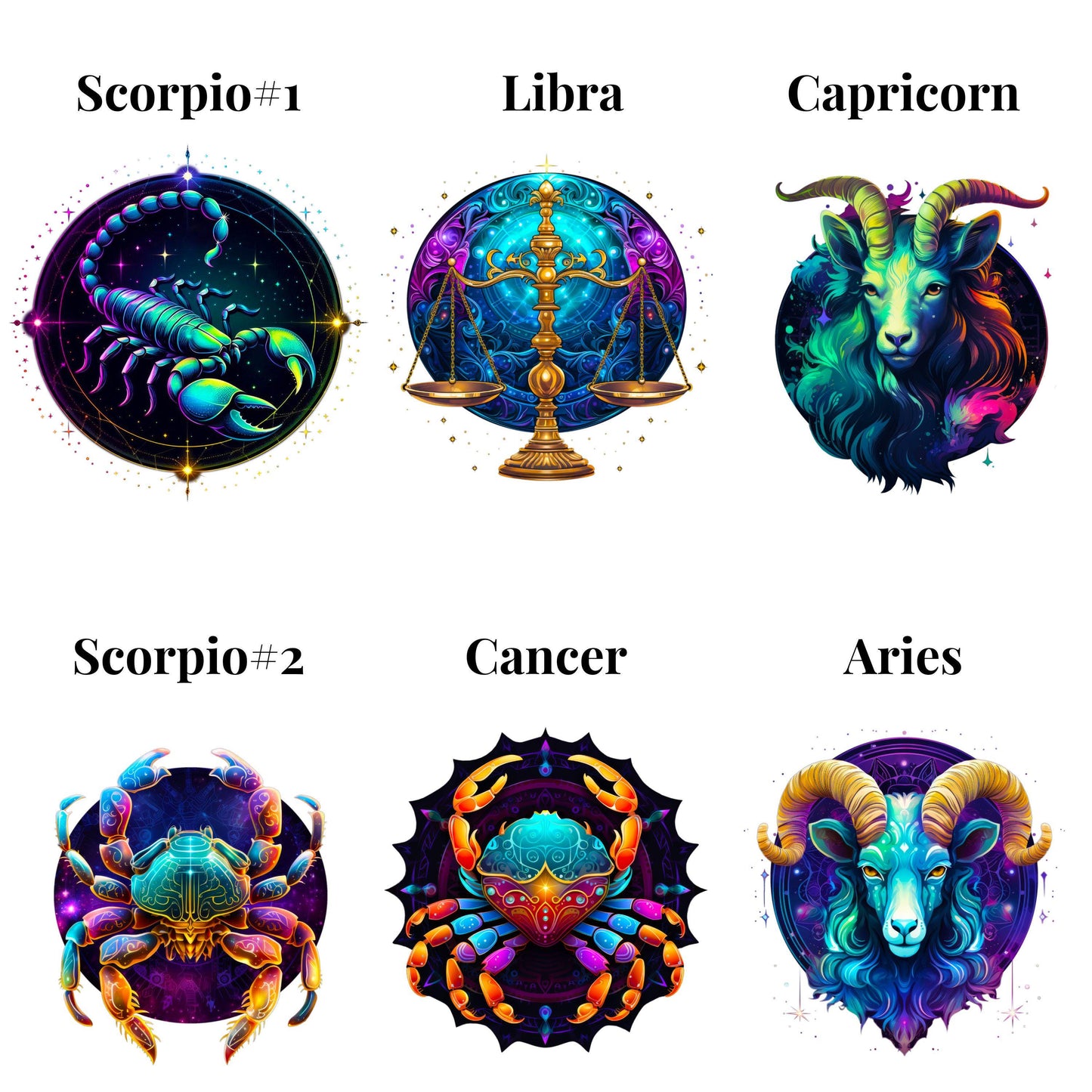 UV DTF Sticker print Zodiac signs birth sign celestial decal, tumbler decal, permanent sticker. Uv wrap for glass can. #10104