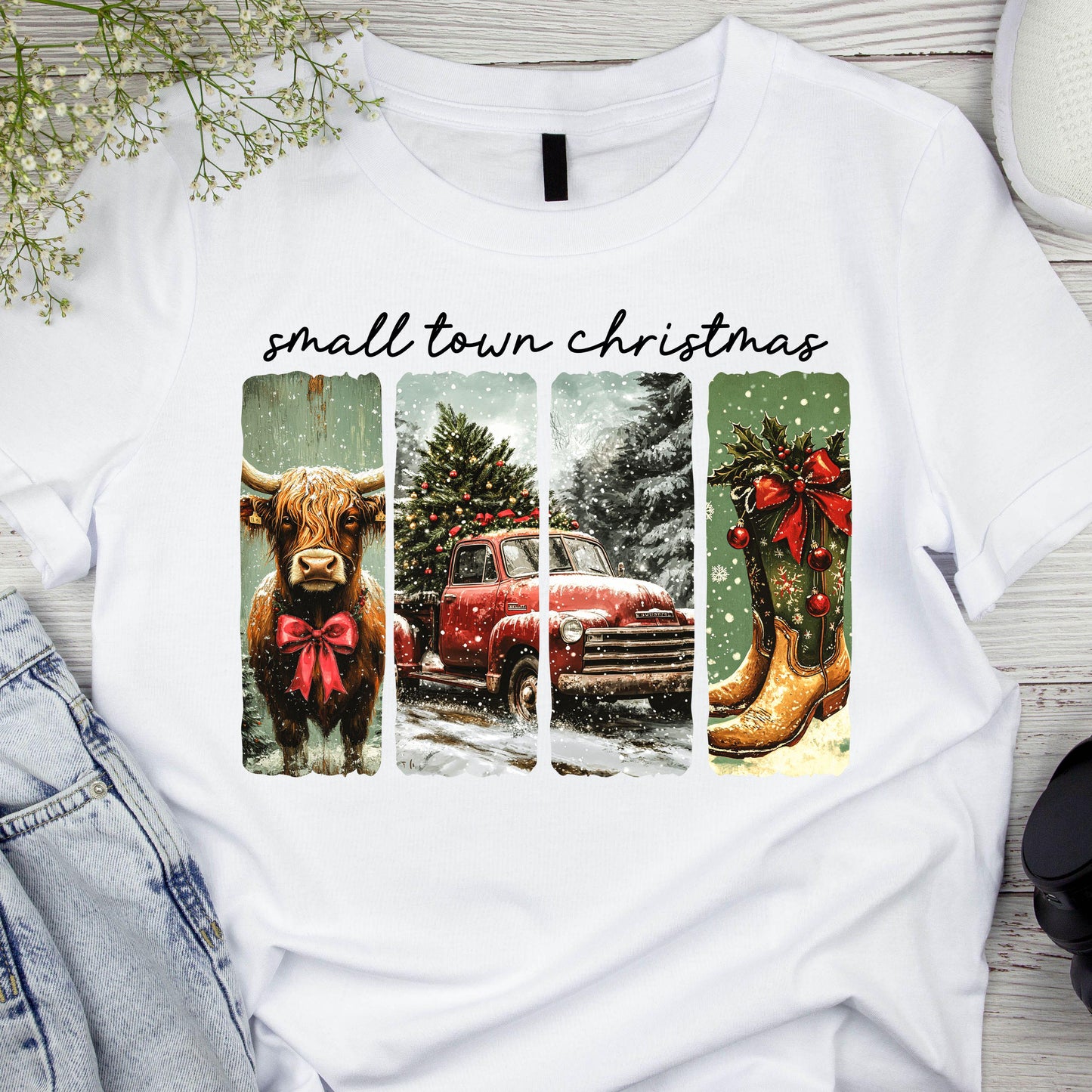DTF ready to press transfer. PRE Built Country Christmas gang sheet. Direct to film heat press transfer. DTF Print, Heat Transfer #11071