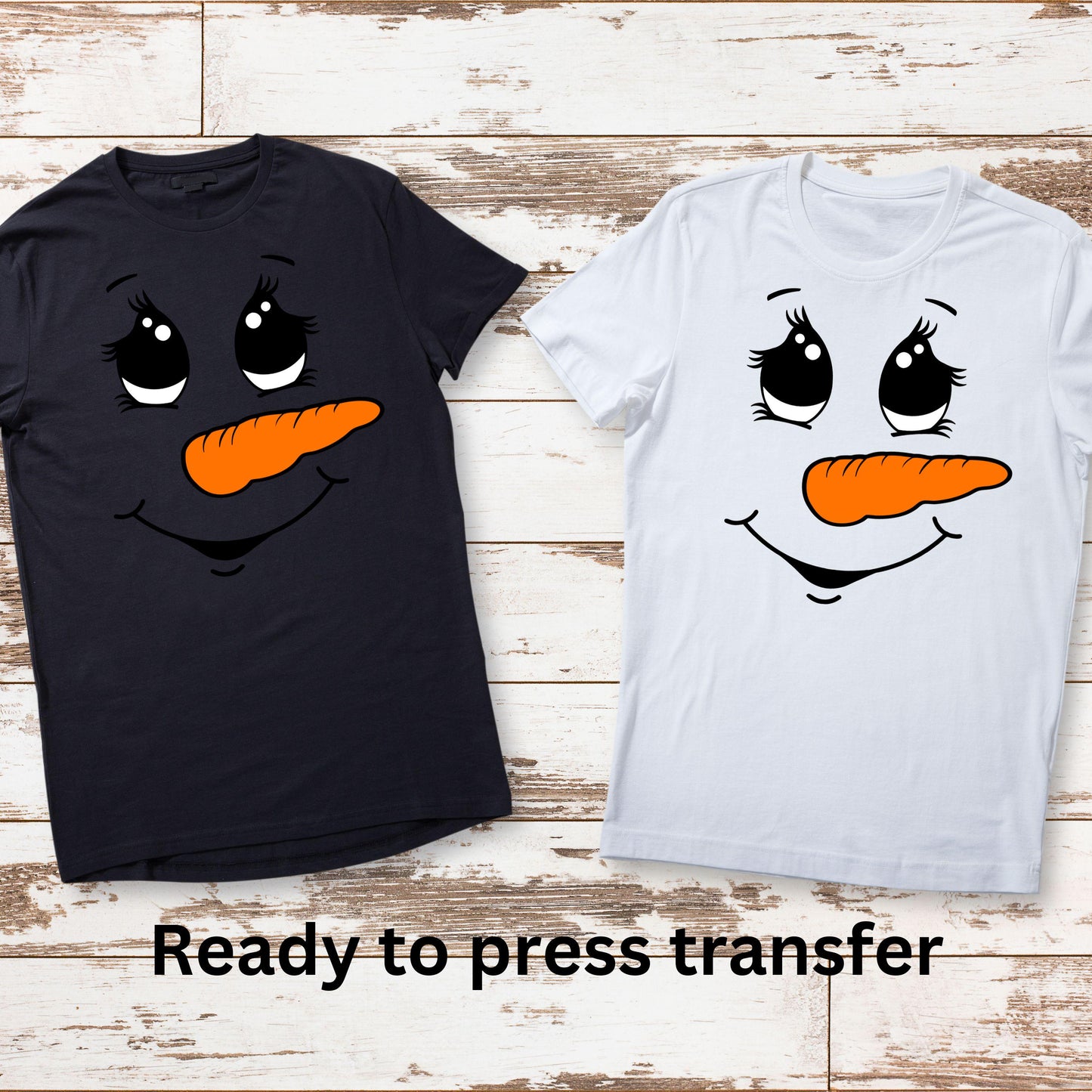 DTF ready to press transfer. Snowman Face Cute. Direct to film heat press. DTF Print, Heat Transfer #11044
