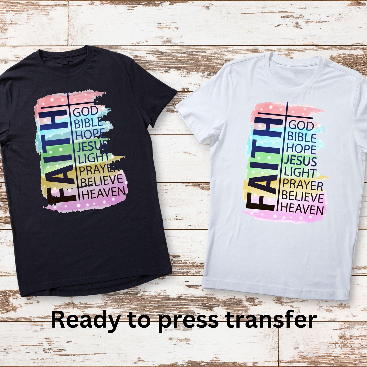 DTF ready to press transfer. Faith watercolor God, Bible, Hope, Jesus, Direct to film heat press transfer. DTF Print, Heat Transfer #11200