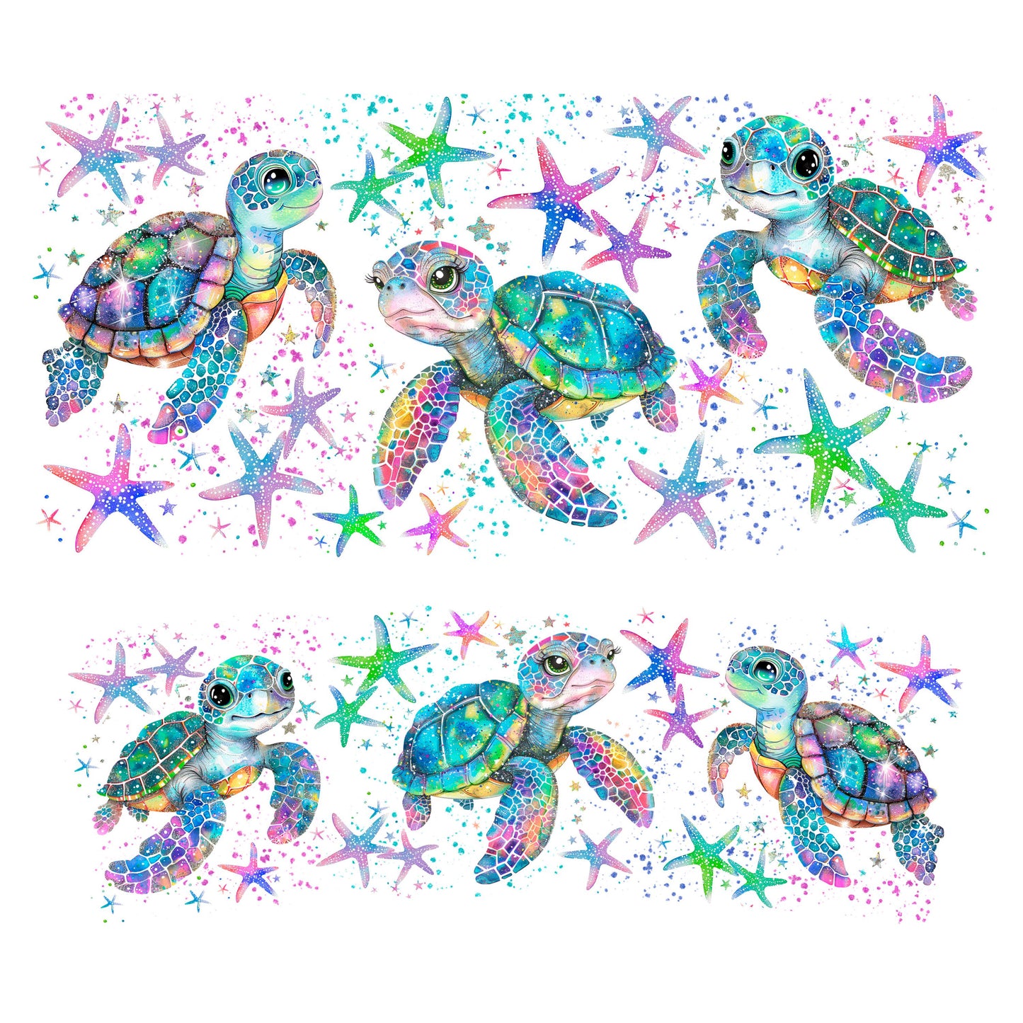 UV DTF 40 oz ready to apply Turtle summer wrap Glass can wrap. Permanent sticker. UV wrap quencher #3064