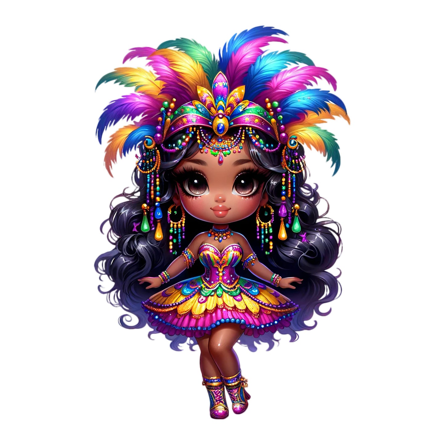 UV DTF Sticker print. Marti Gras Made with melanin poppin black girl magic decal, tumbler decal, permanent sticker. #4319