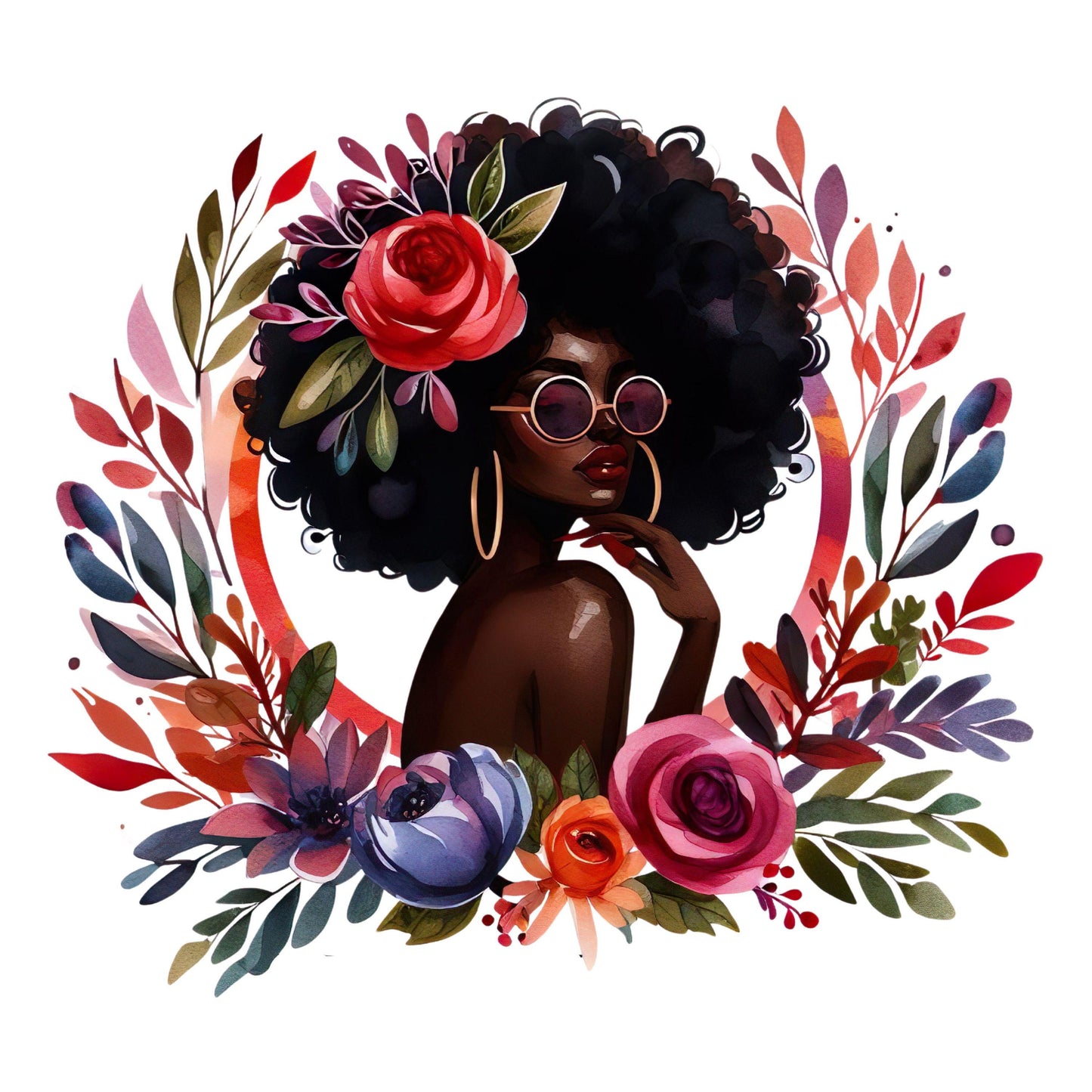 UV DTF Sticker print. Bougie black woman Made with melanin poppin black girl magic decal, tumbler decal, permanent sticker. #4323