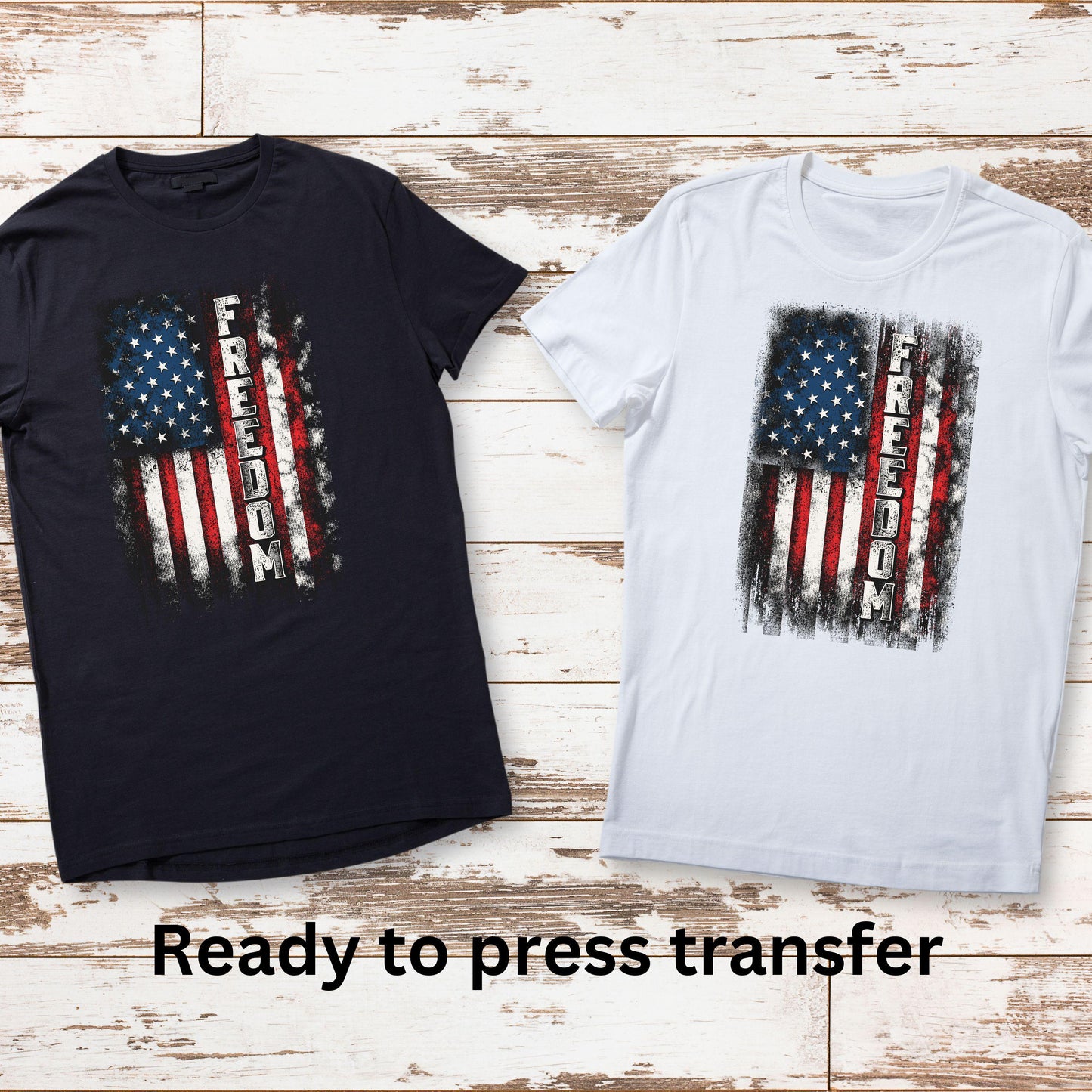 DTF ready to press transfer. Freedom Flag distressed, Direct to film heat press transfer. DTF Print, Heat Transfer #11202