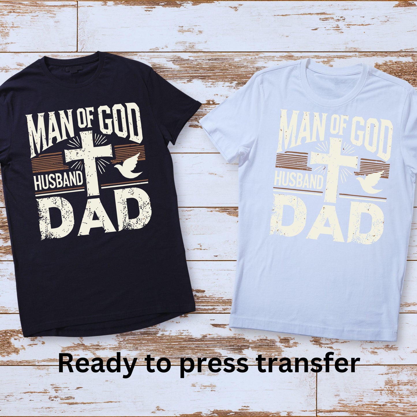 DTF ready to press transfer. Man of God Husband Dad Christian image , Direct to film heat press transfer. DTF Print, Heat Transfer#11211