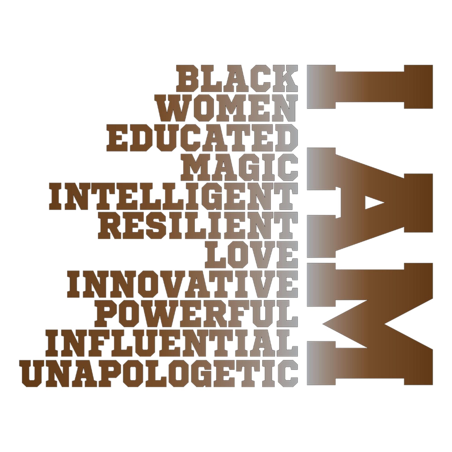 UV DTF Sticker print. I am a black woman Made with melanin poppin black girl magic decal, tumbler decal, permanent sticker. #4317