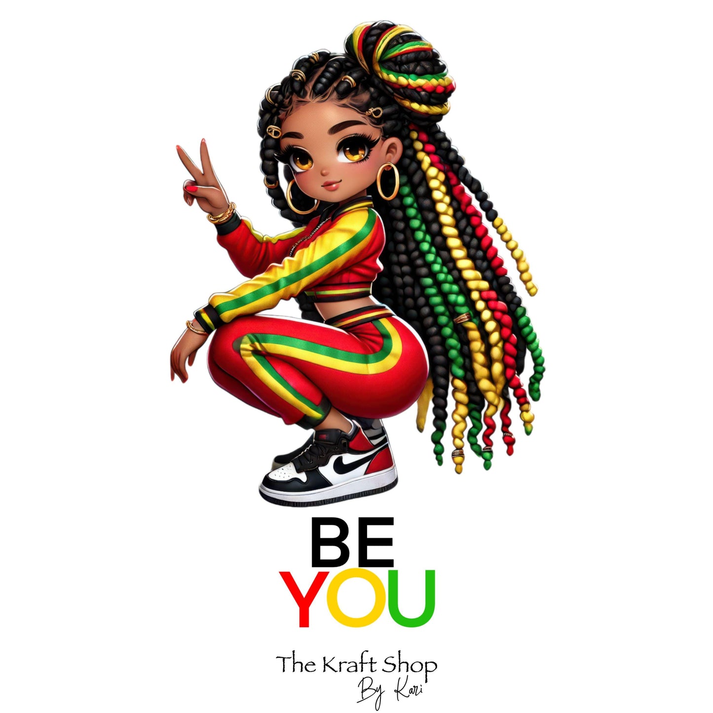 UV DTF Sticker print. Be You girl black girl magic melanin poppin decal, tumbler decal, permanent sticker. #4354