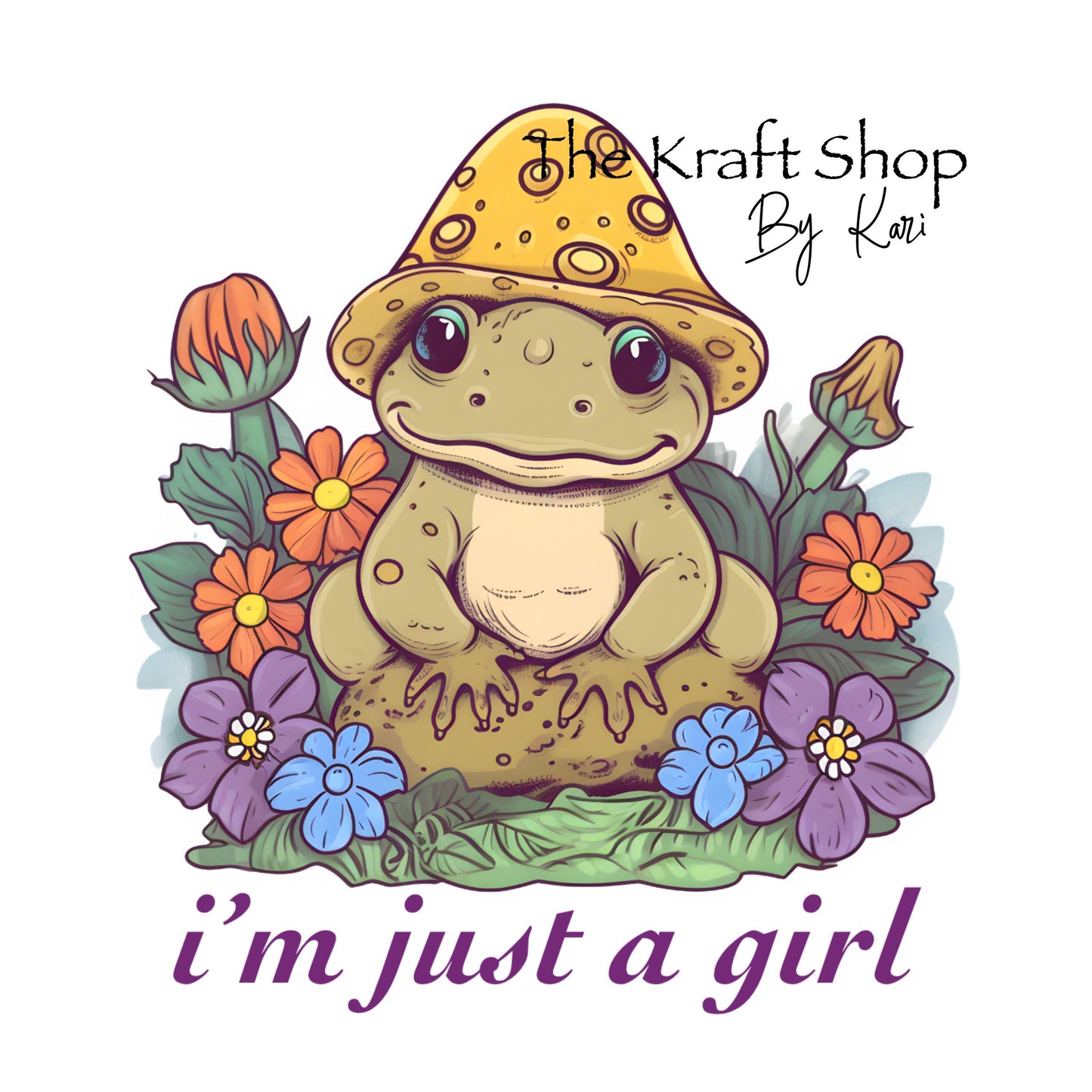 UV DTF Sticker print. I'm just a girl frog retro decal, tumbler decal, permanent sticker. #4338