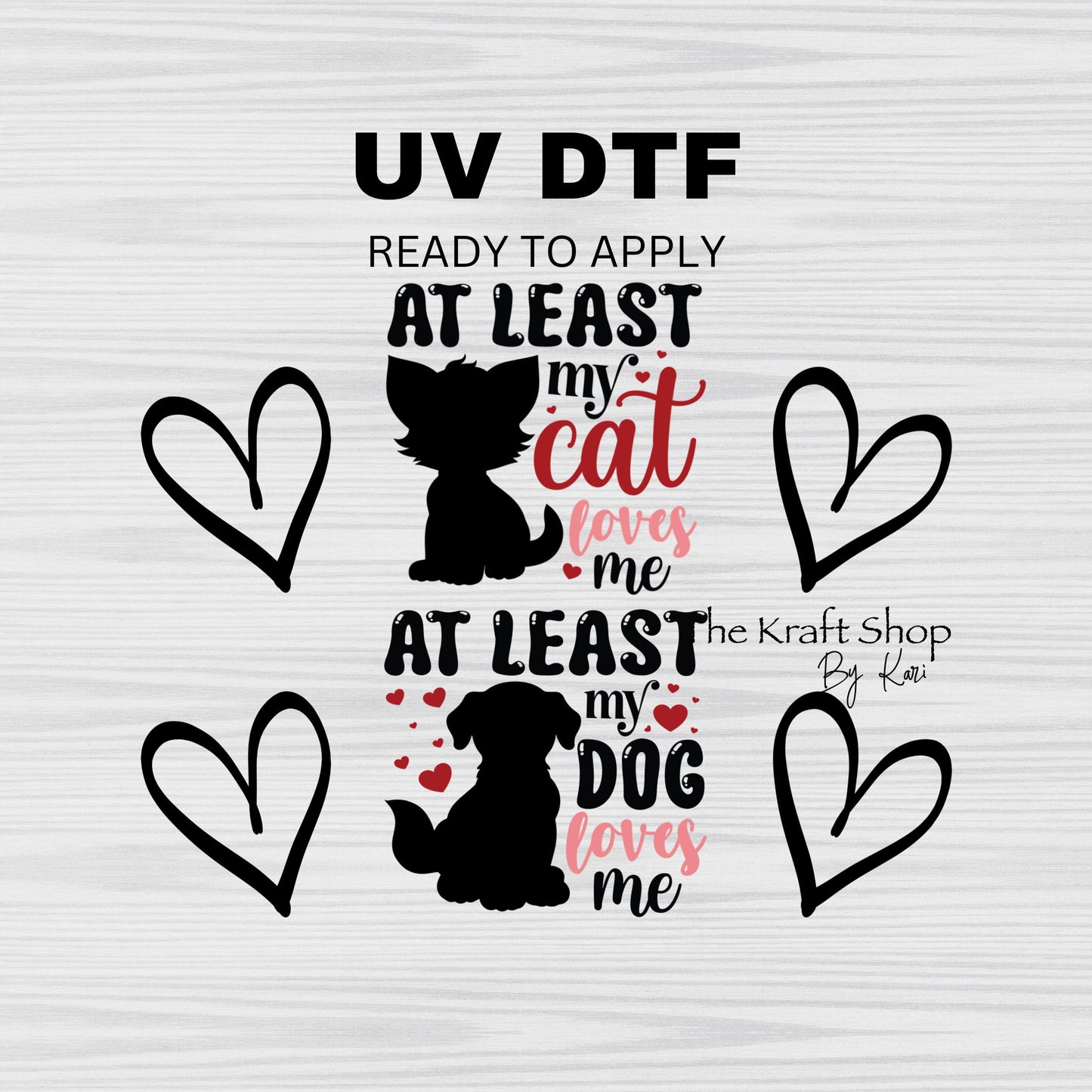 UV DTF Sticker print ready to apply At least my dog loves me At least my cat loves me decal, tumbler decal, permanent sticker.#4341