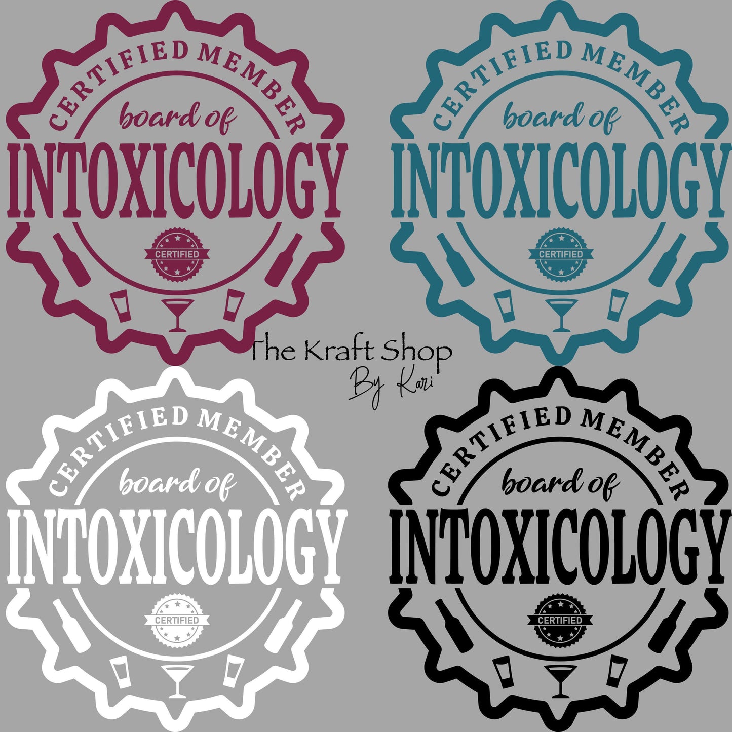 UV DTF Sticker print. Intoxicology certified member The Bartender decal, tumbler decal. UV wrap for glass can tumbler.#4345