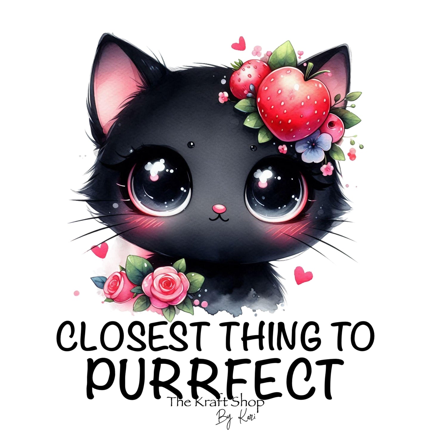 UV DTF Sticker print. Closest thing to purrfect cute kitty cat decal, tumbler decal, permanent sticker. #4367