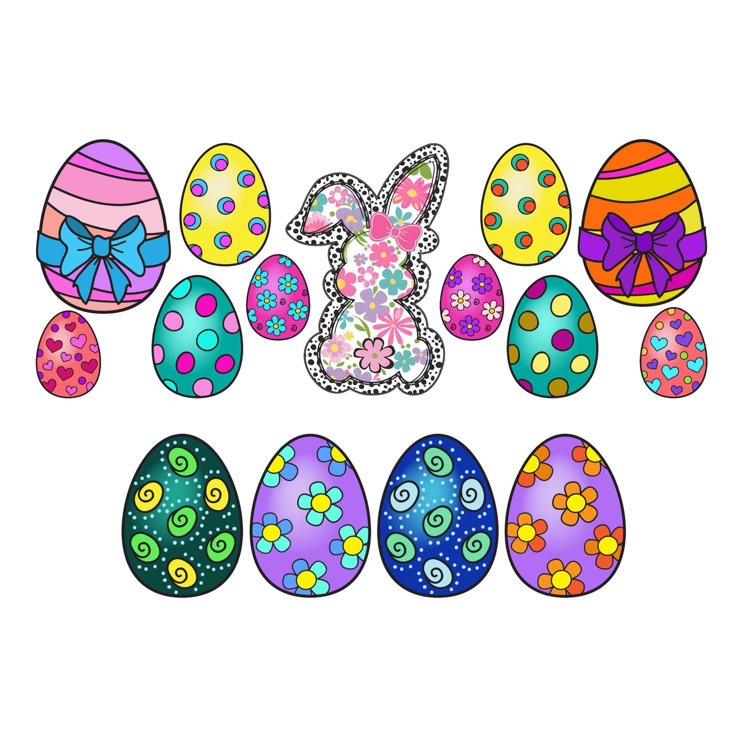 UV DTF 40 oz ready to apply Easter egg and bunny wrap decal , quencher tumbler decal, UV wrap quenchers . #3085