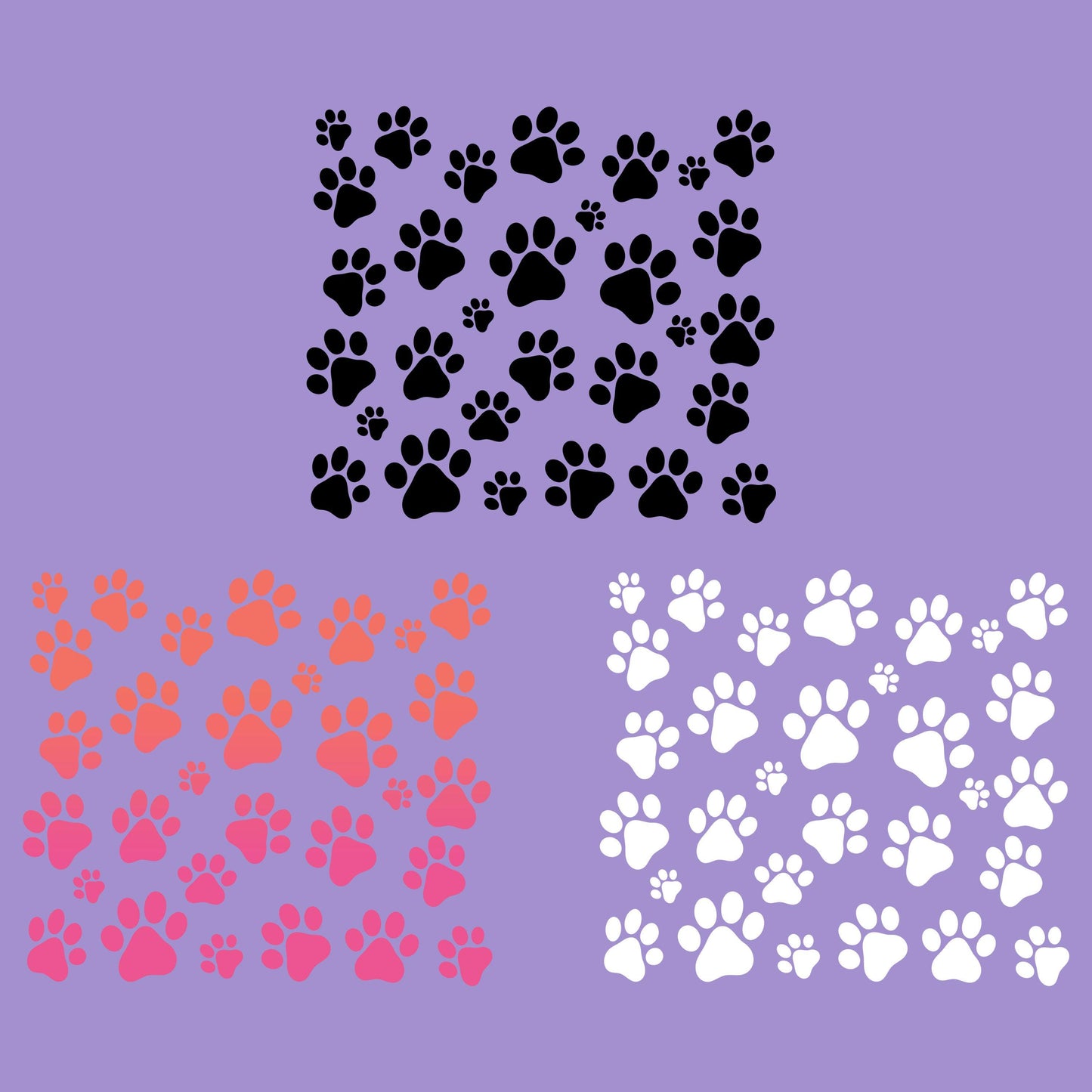 UV DTF Sticker print Paw Print Element sheet 9x8 in several color options decal, tumbler decal, permanent sticker. #10159