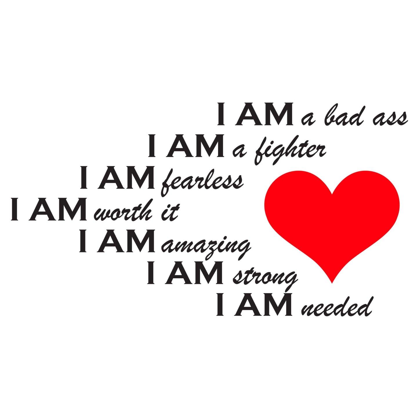 UV DTF Sticker print. I am a bad ass motivational I am amazing sticker tumbler decal. #4395