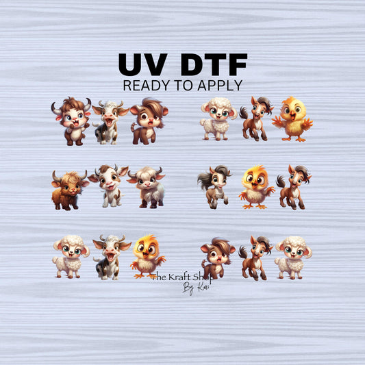 UV DTF Sticker print. Animal keychain chapstick holder bundle element bundle of decals tumbler decal. #10174