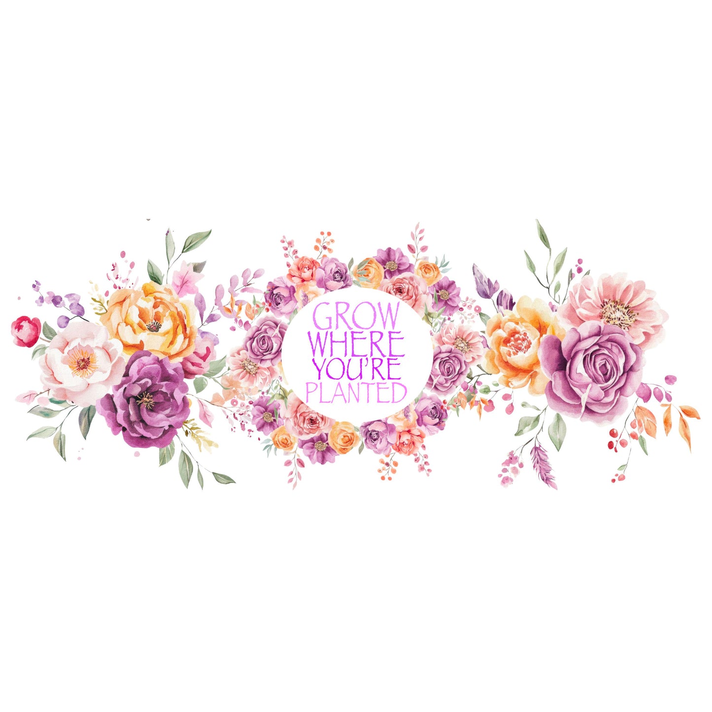 UV DTF Sticker print. Grow where you are planted wrap decals tumbler decal. #5257