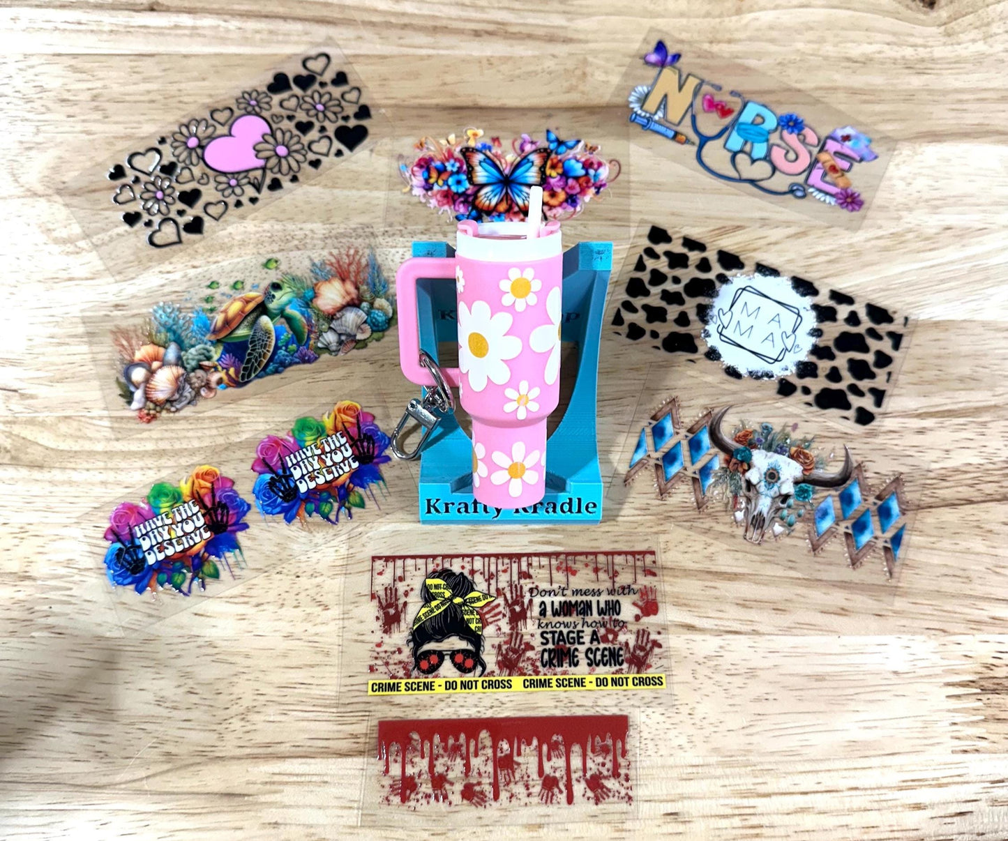 UV dtf Sticker print Mini wraps for mini tumbler keychains decal, tumbler decal, permanent sticker. Uv wrap for glass can tumbler. #10150