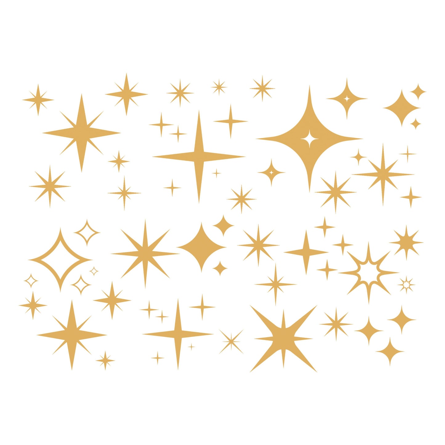 UV DTF Sticker print Gold sparkle Element sheet 10x7.4 decal, tumbler decal, permanent sticker. #10168