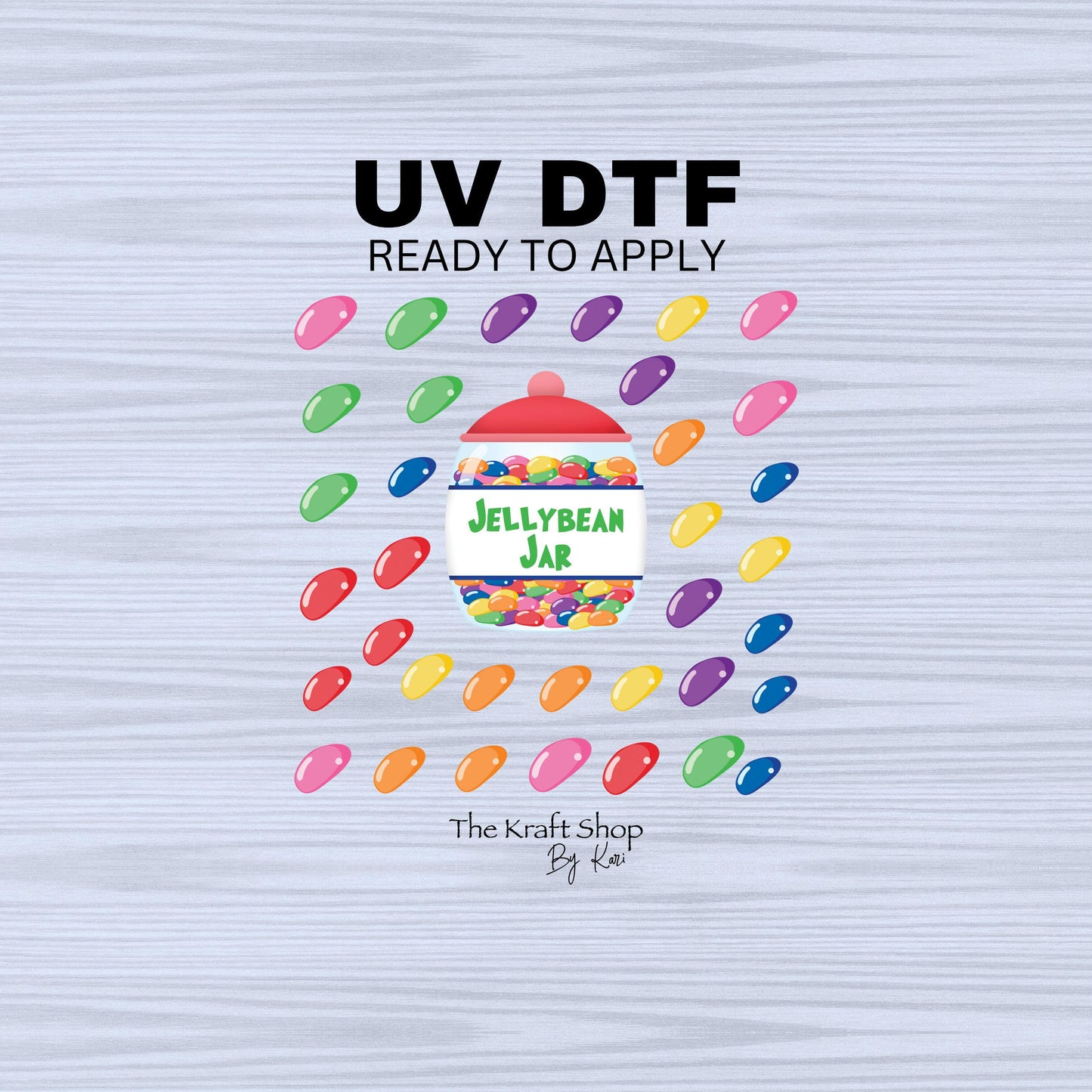 UV DTF Sticker print. Jellybean Jar and Jellybeans element bundle of decals, tumbler decal. #10211