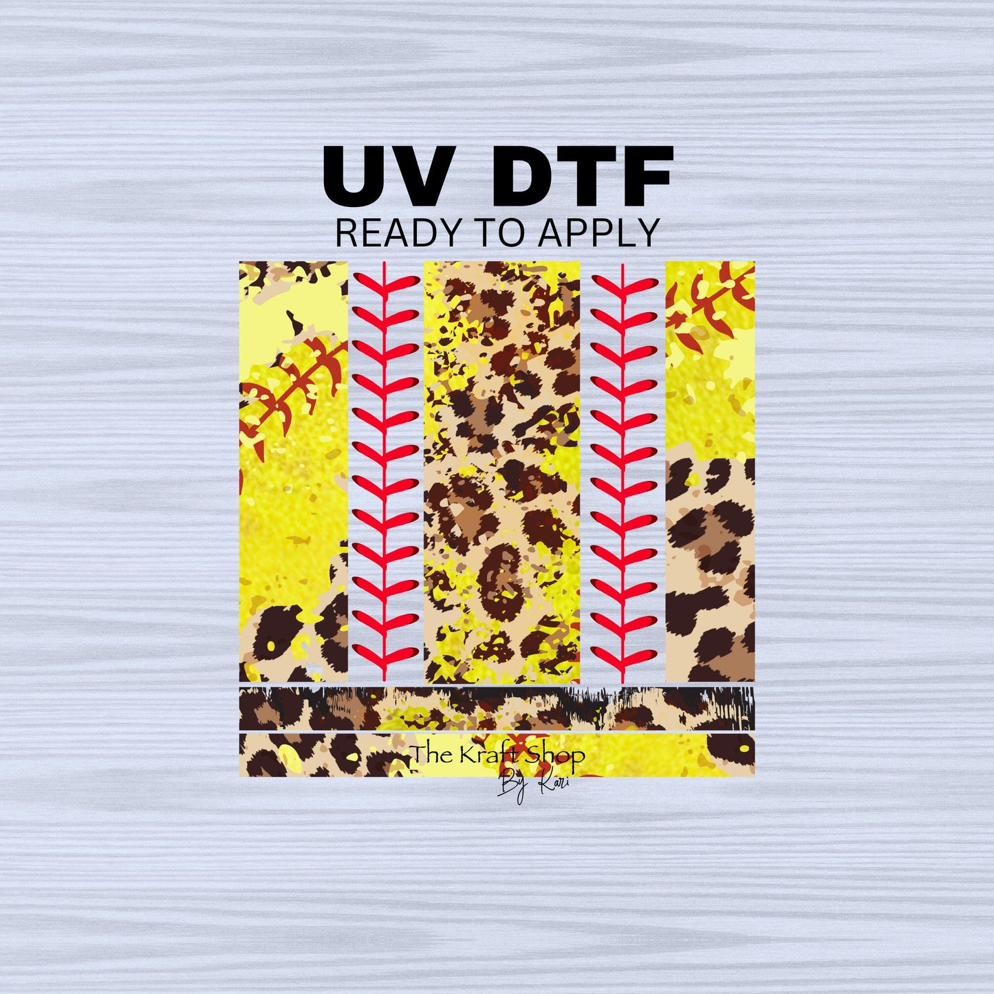 UV DTF Sticker prints. Softball cheetah and transparent red lace bands element sheet bundle decal, permanent sticker. #10218