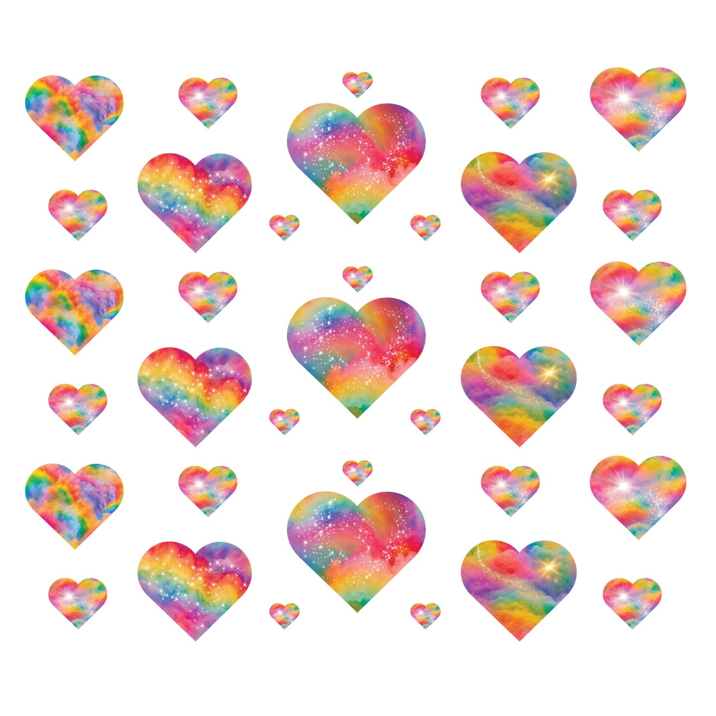 UV DTF Sticker print. Rainbow heart element bundle of decals tumbler decal. #10177