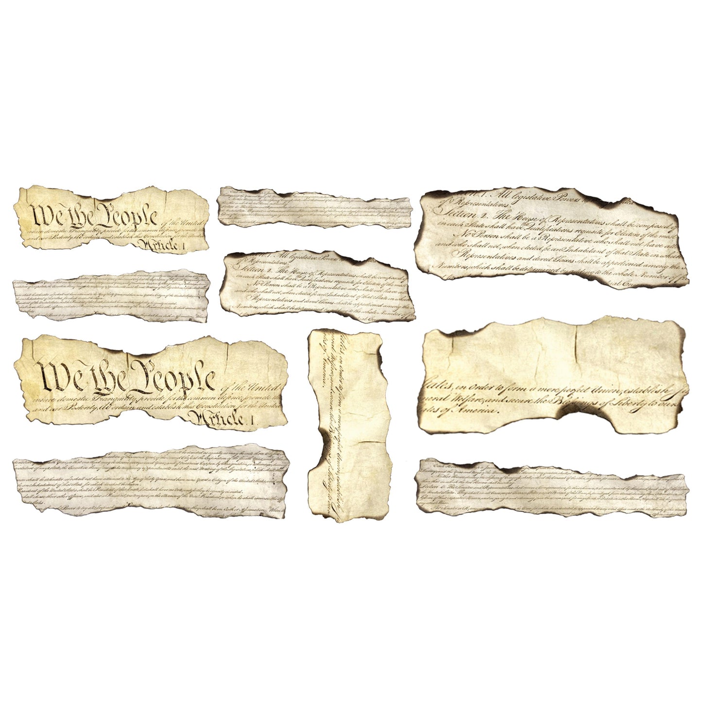 UV DTF Sticker prints. We the people ripped paper element sheet bundle decal, permanent sticker. #10226