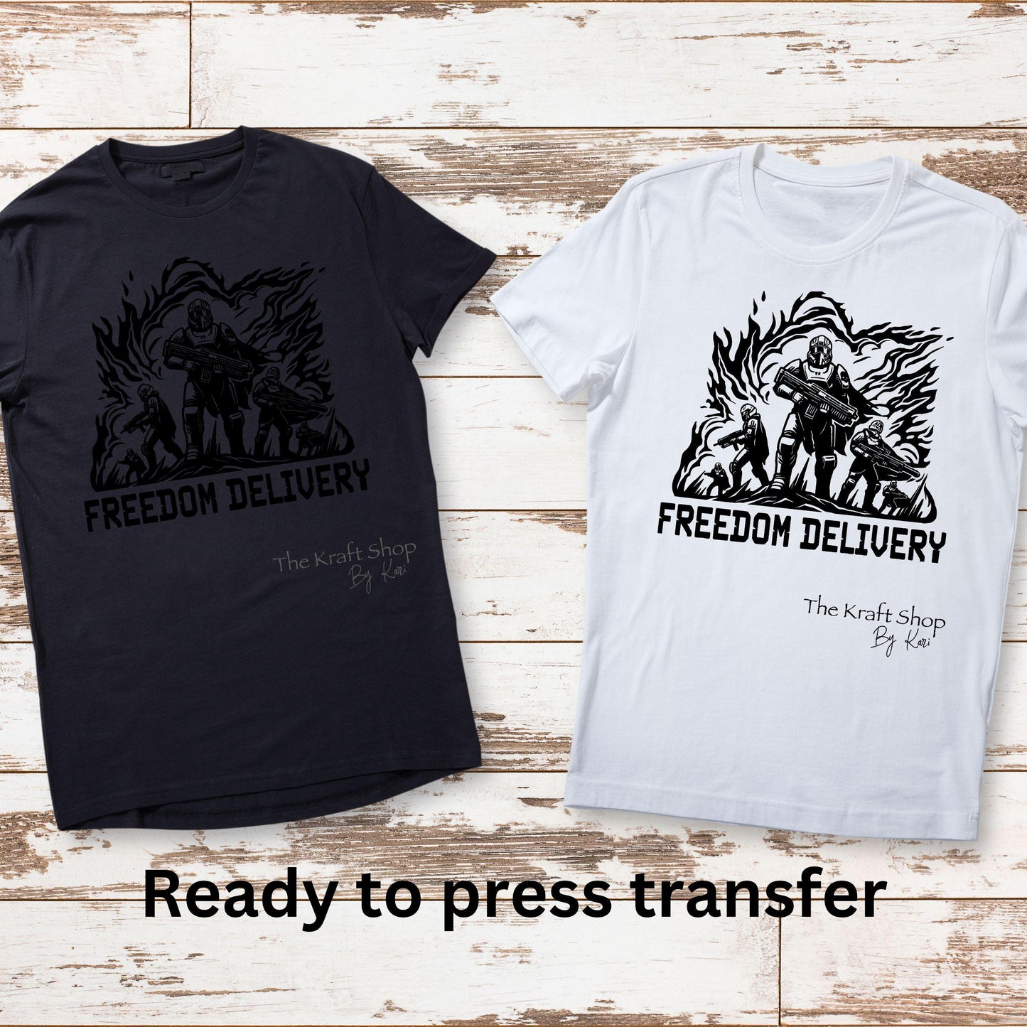 DTF ready to press transfer. Freedom delivery image, Direct to film heat press transfer. DTF Print #11360