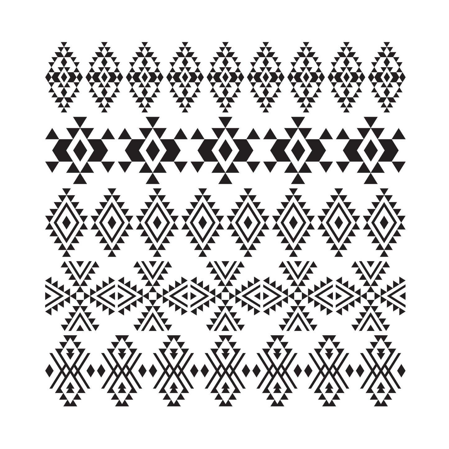 UV DTF Sticker print. Aztek sheet of elements black or blue decals, tumbler decal, permanent sticker. #10233