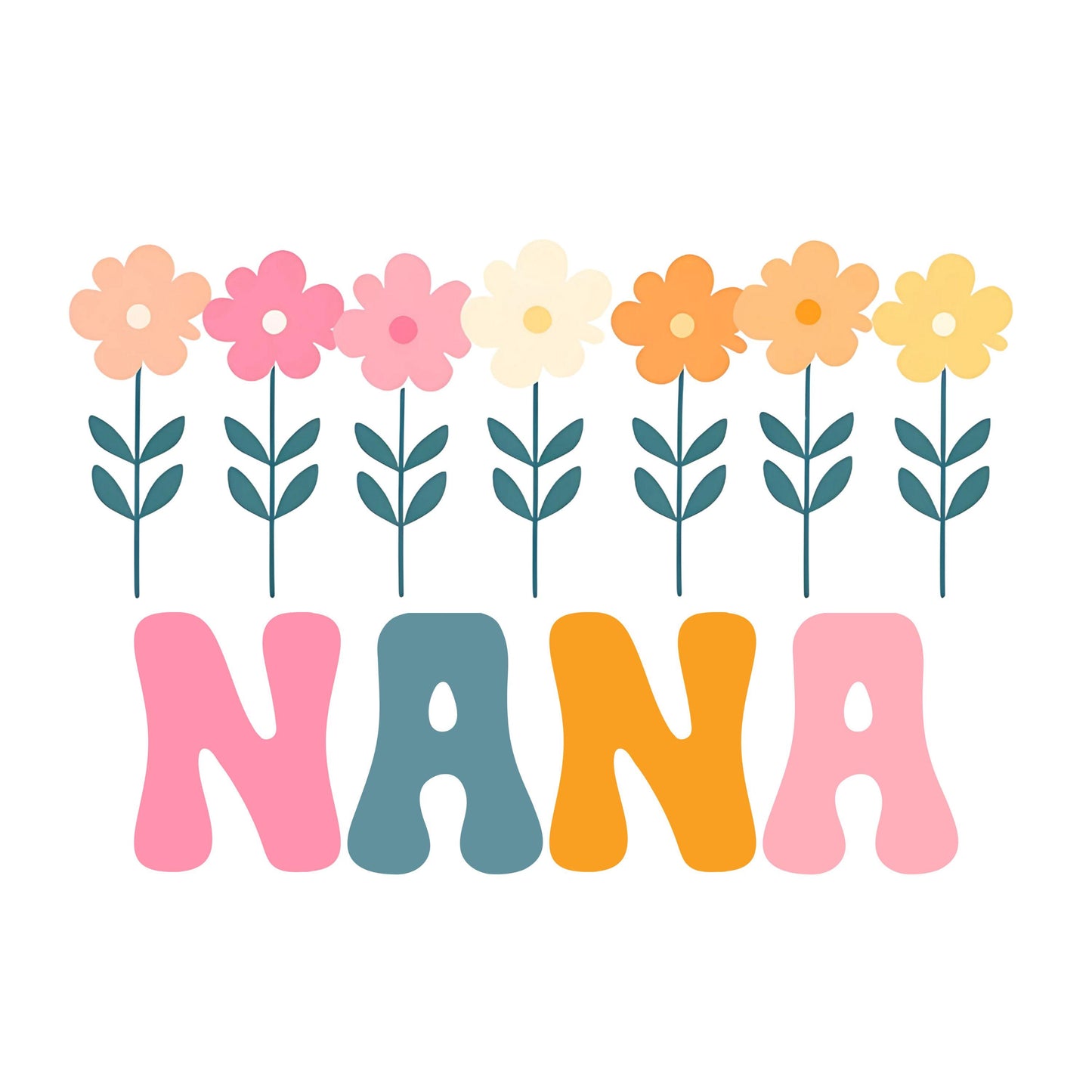 UV DTF Sticker print. Nana daisy wrap decal, tumbler decal, permanent sticker. Uv wrap for glass can tumbler. #4414