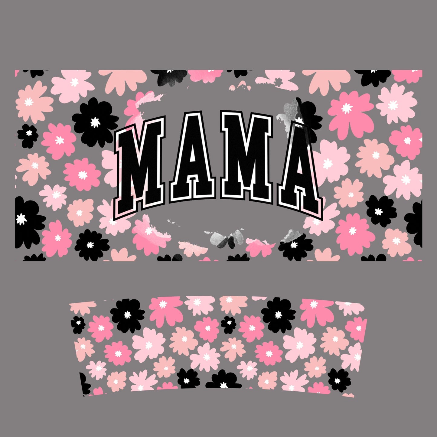 UV DTF 40 oz ready to apply Pink Daisy Mama flowers wrap. Summer beachy Permanent sticker. #3117