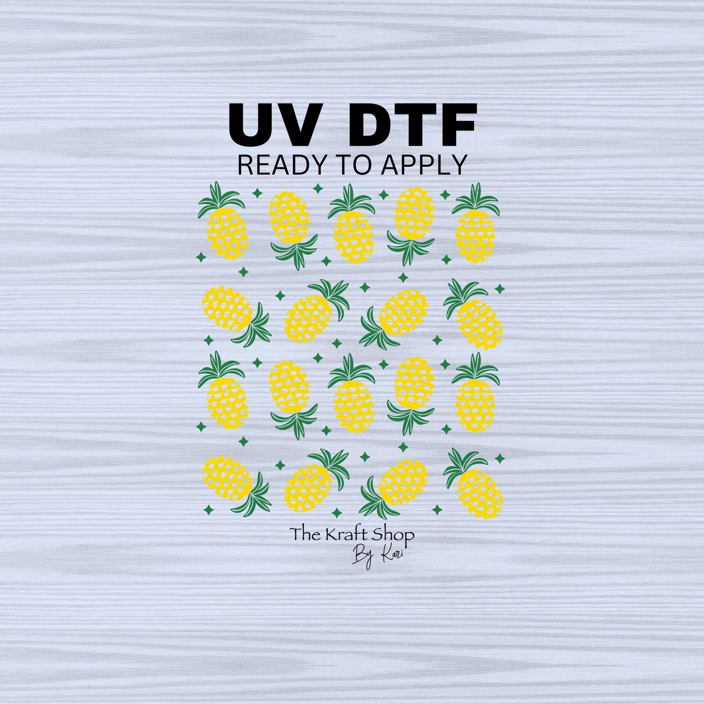 UV DTF Sticker print. Pineapple clip art element sheet of decals, tumbler decal, permanent sticker. #10240