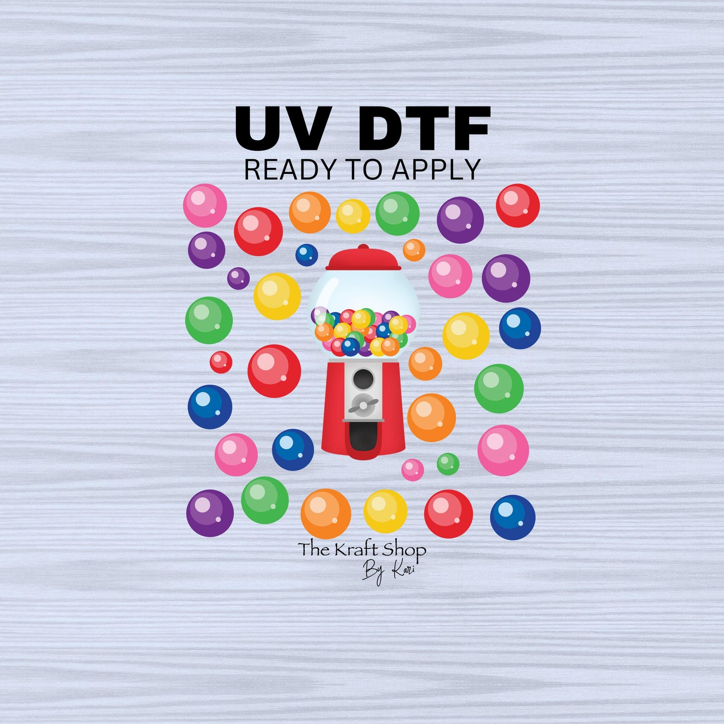 UV DTF Sticker print. Bubblegum gumball machine element bundle of decals, tumbler decal. #10212