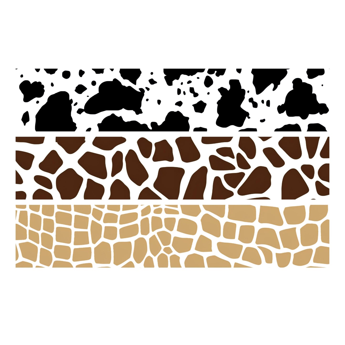 UV DTF Sticker print. Animal spot peekaboo strips 3PK helper tumbler decal. #5268