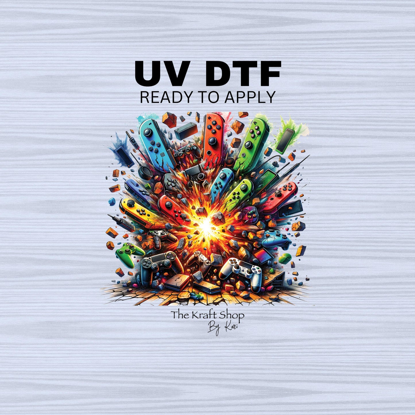 UV DTF Sticker print. Game controller cracked gamer decal, tumbler decal, permanent sticker. #10241