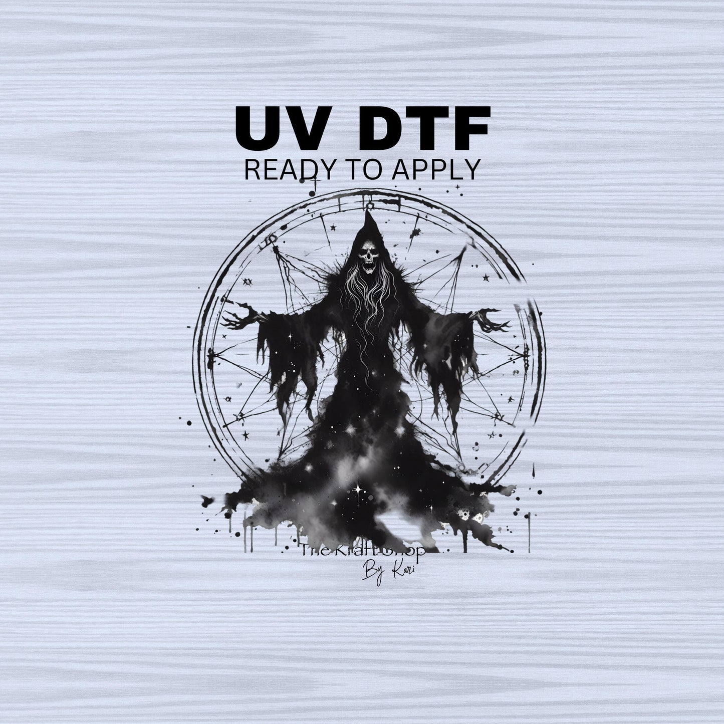 UV DTF Sticker print. Evil witch witchcraft witch with robe decal, tumbler decal, permanent sticker. #10244