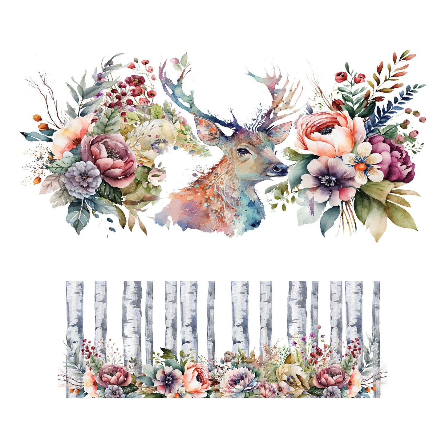 UV DTF 40 oz ready to apply Wildflowers v split flowers and butterflies wrap. 40 oz quencher wrap. Permanent sticker. #3120