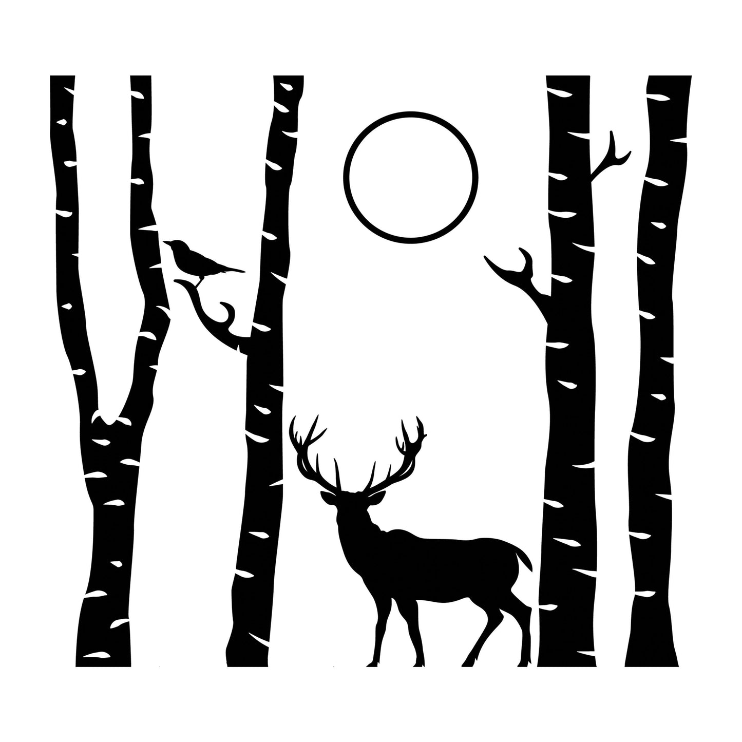 UV DTF Sticker print. Deer and birch wrap woods and deer helper tumbler decal. #5275